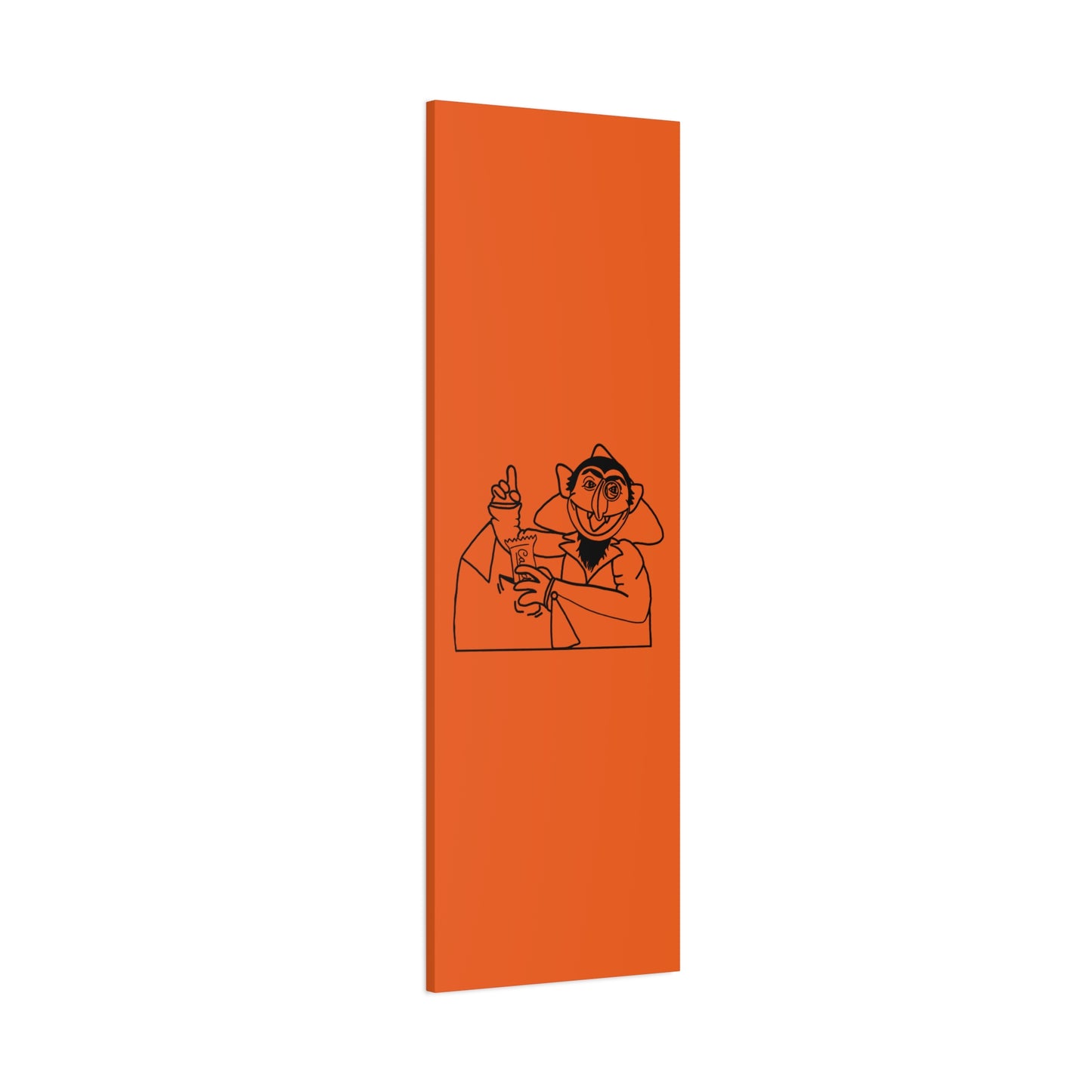 The Count Stealing Candy Outline Canvas Print Orange - Sesame Street The Count Parody Art Print
