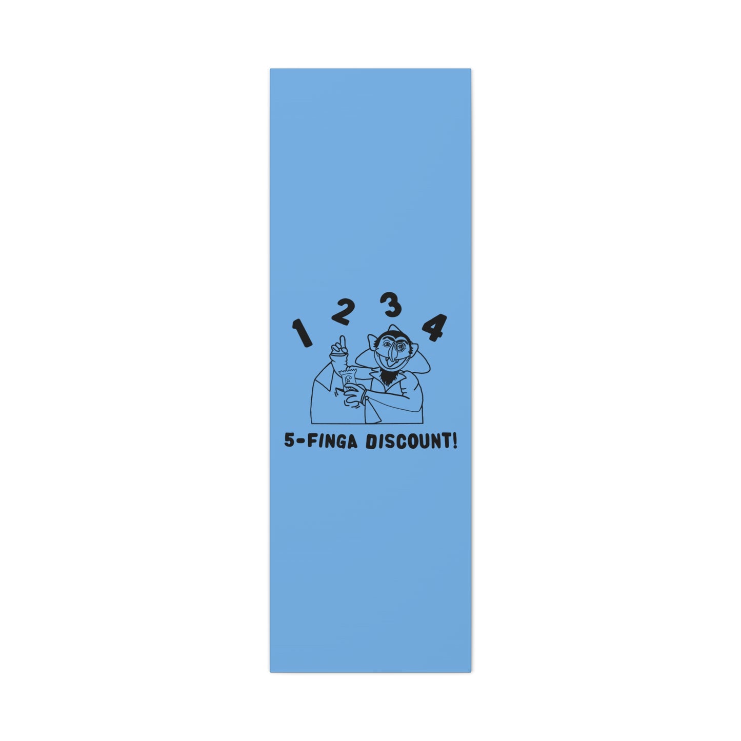 Five Finger Discount Outline Canvas Print Light Blue - Sesame Street The Count Parody Art Print