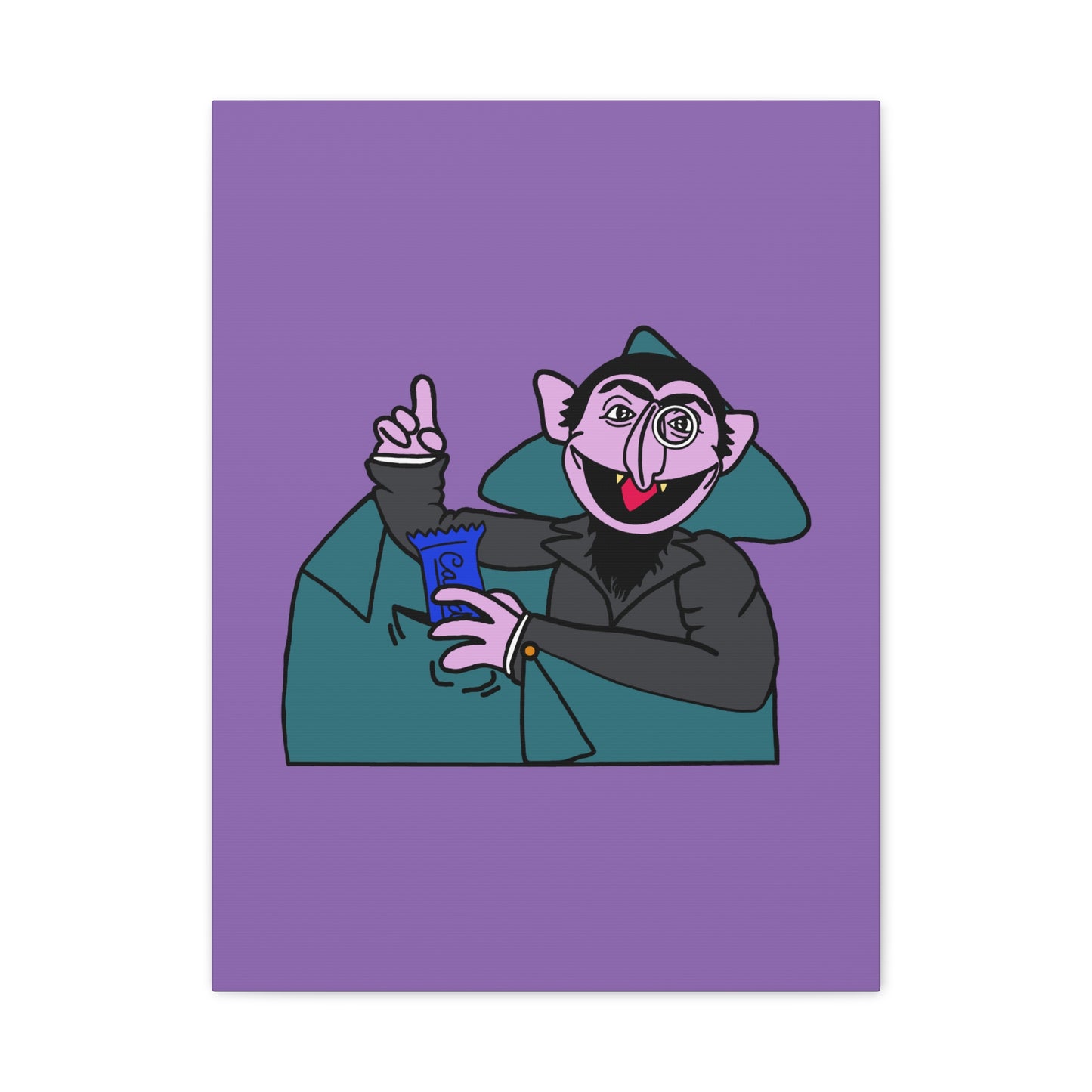 The Count Stealing Candy Canvas Print Light Purple - Sesame Street The Count Canvas Art