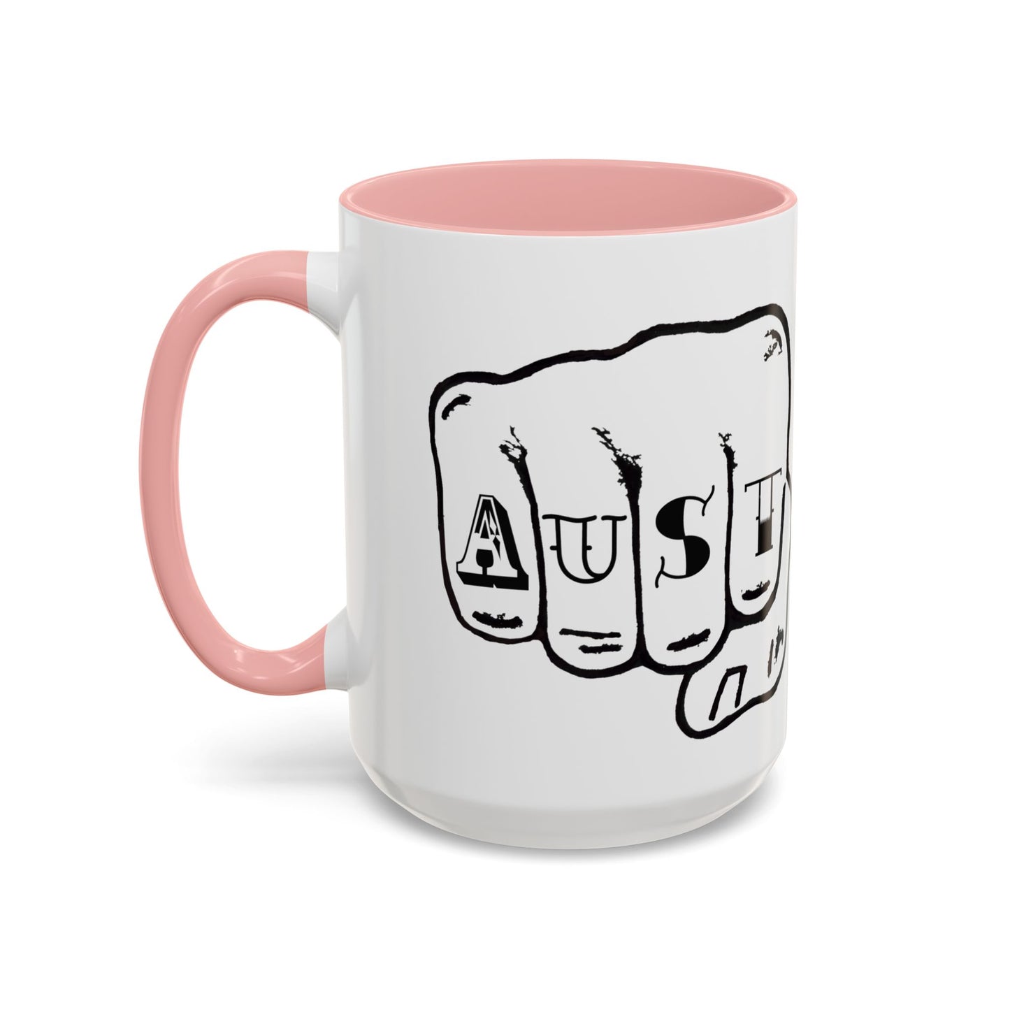 Austin Knuckle Tats Tattooed Fists Accent Mug Giant Fists Edition