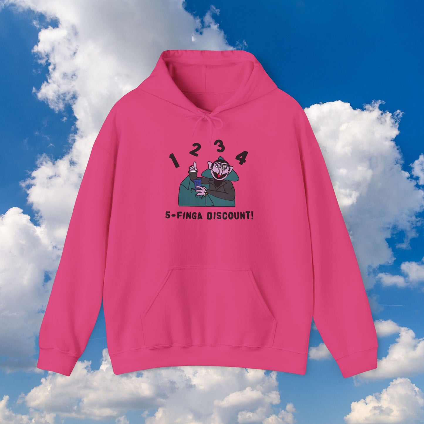 Five Finger Discount Hoodie - Sesame Street The Count Parody Hooded Sweatshirt