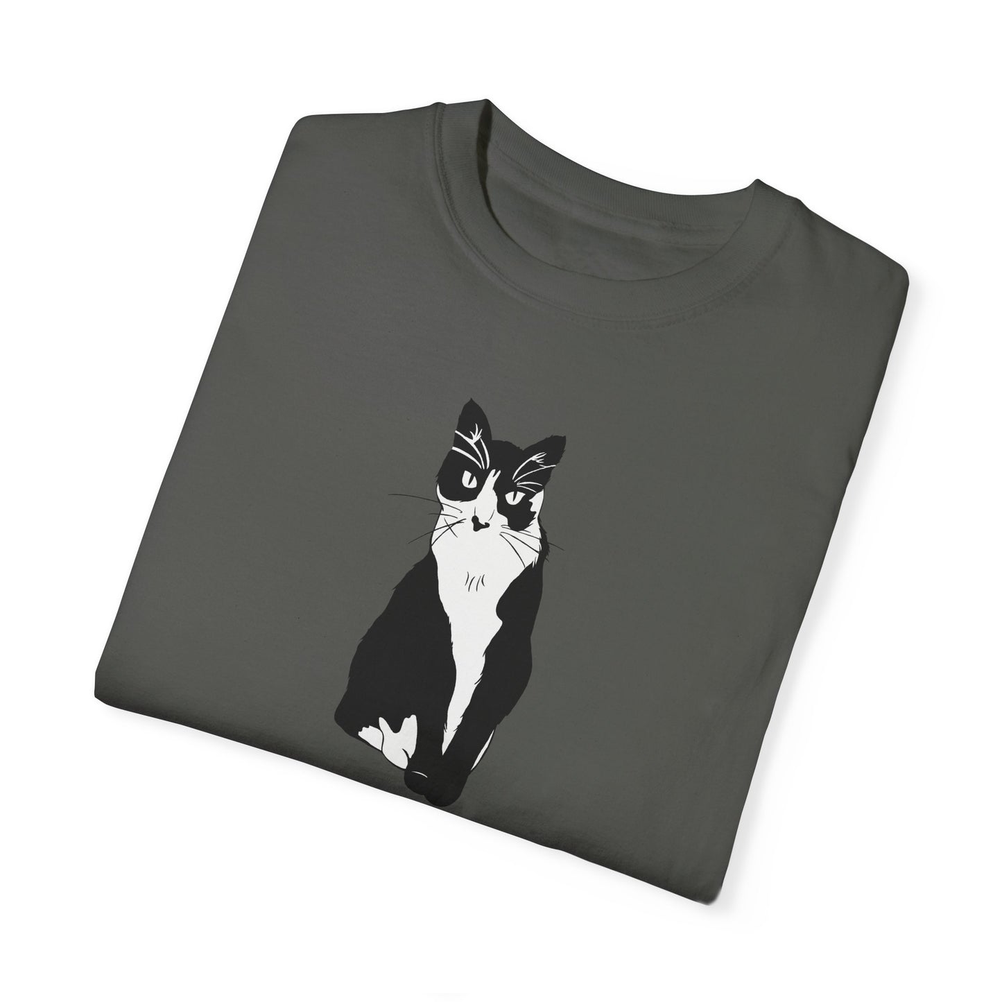 Cat Tee (B&W Style Cat) - Cat Drawing Shirt