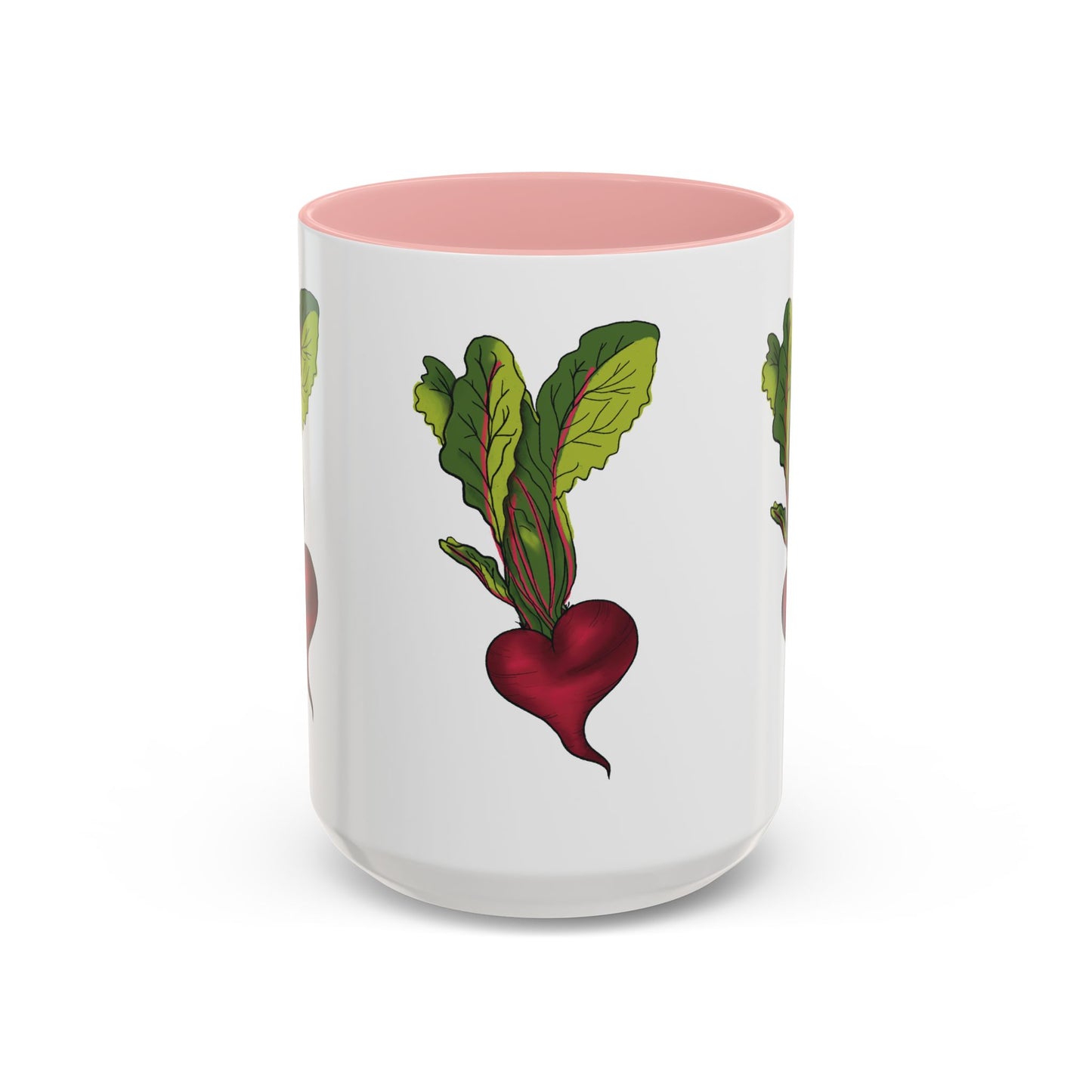 Triple Heart Beet Accent Mug