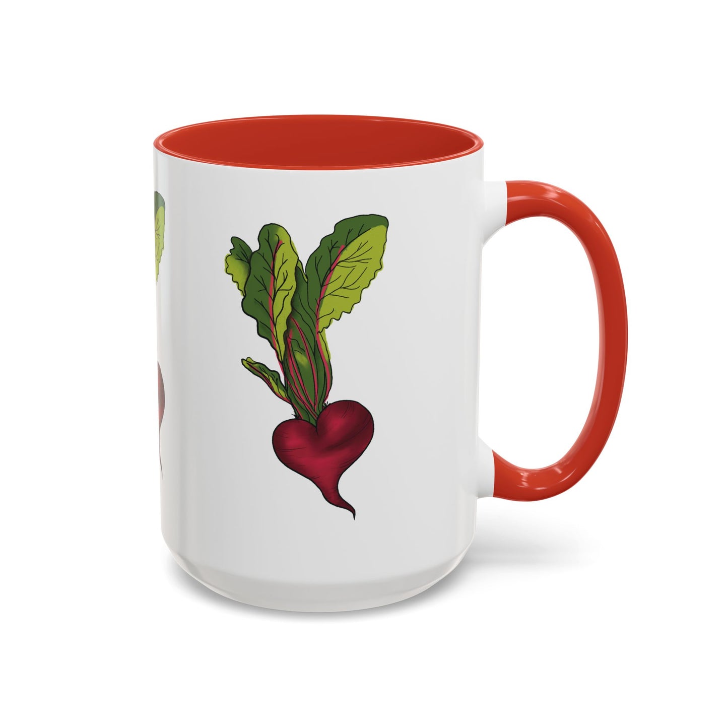 Triple Heart Beet Accent Mug