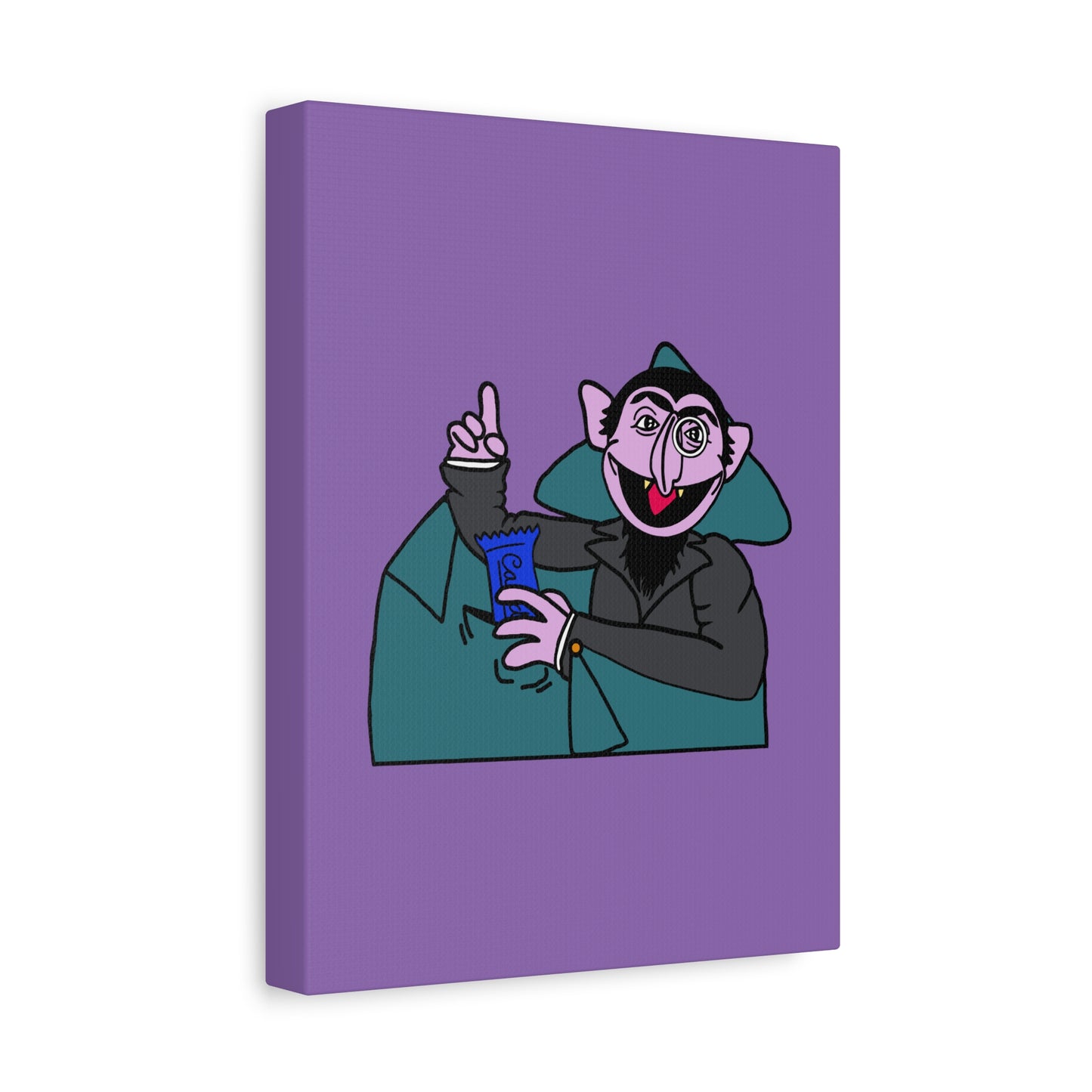 The Count Stealing Candy Canvas Print Light Purple - Sesame Street The Count Canvas Art