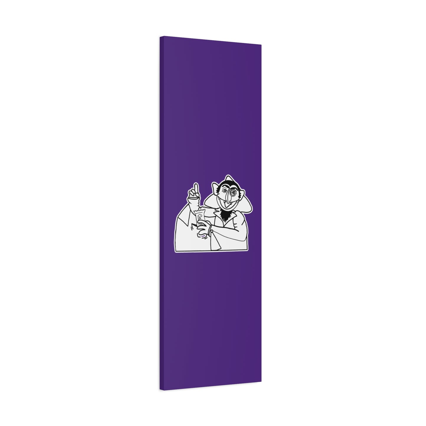The Count Stealing Candy Outline Canvas Print Purple - Sesame Street The Count Parody Art
