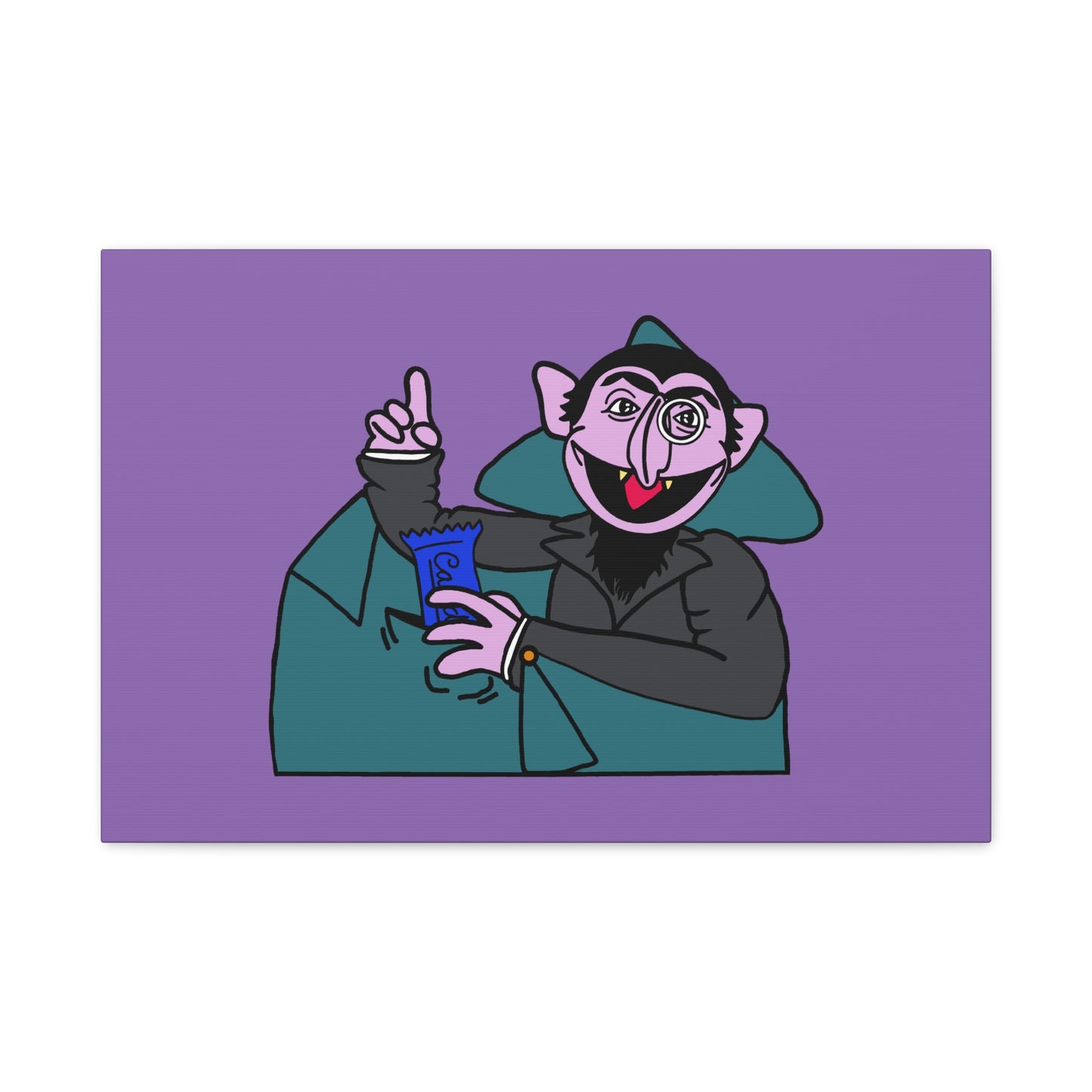 The Count Stealing Candy Canvas Print Light Purple - Sesame Street The Count Canvas Art