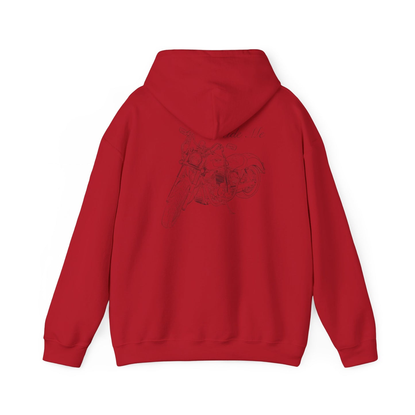 Ride Me Harley Motorcycle Drawing Hoodie Sweatshirt - Back Design