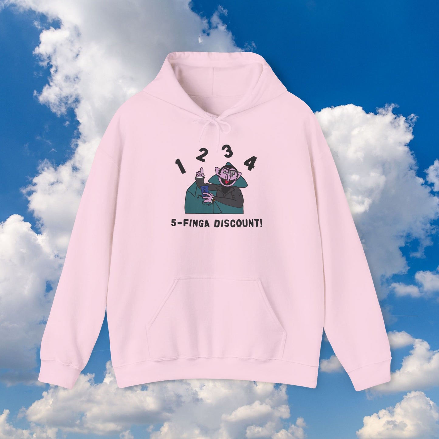 Five Finger Discount Hoodie - Sesame Street The Count Parody Hooded Sweatshirt