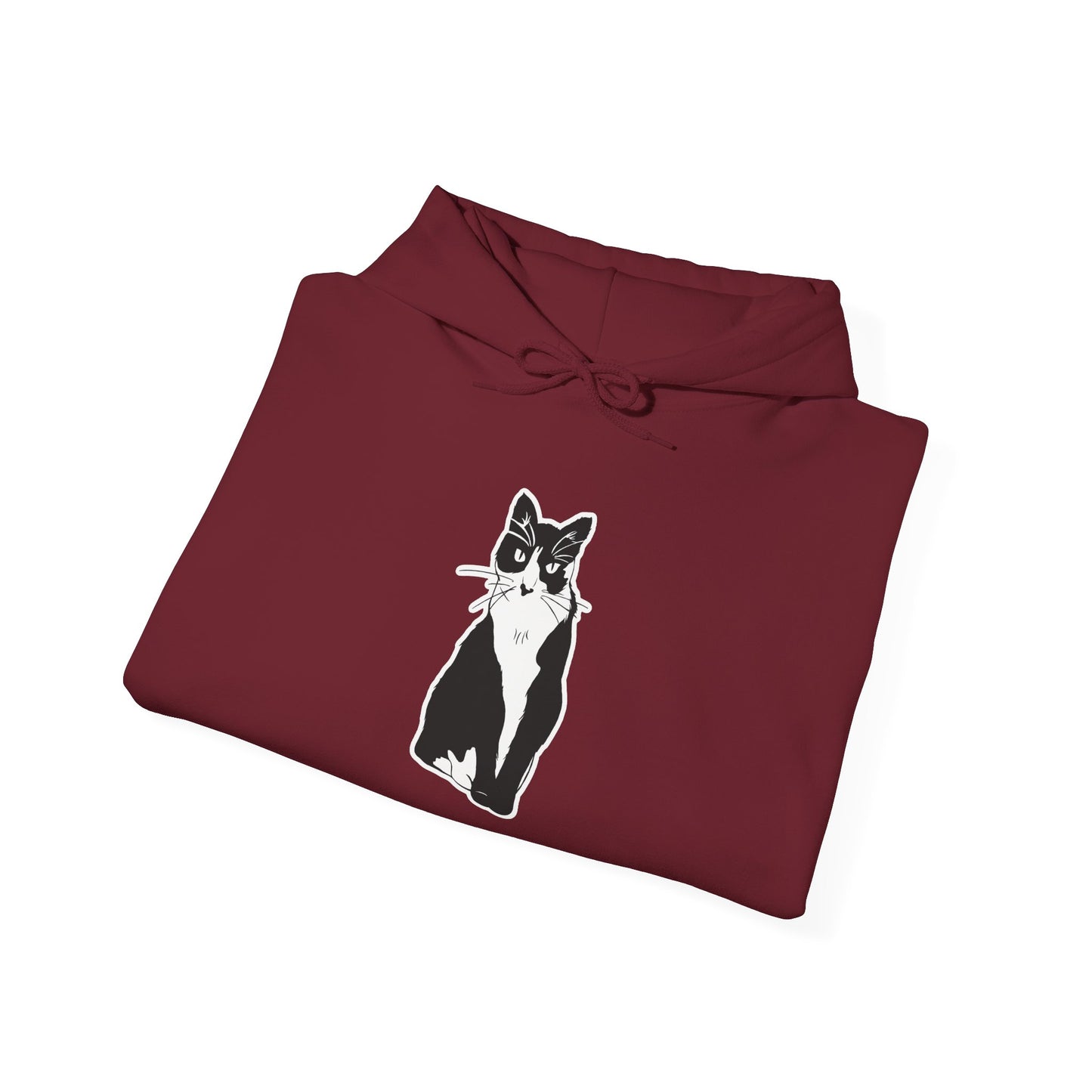 Cat Hoodie (Sticker Style Cat) - Cat Hooded Sweatshirt
