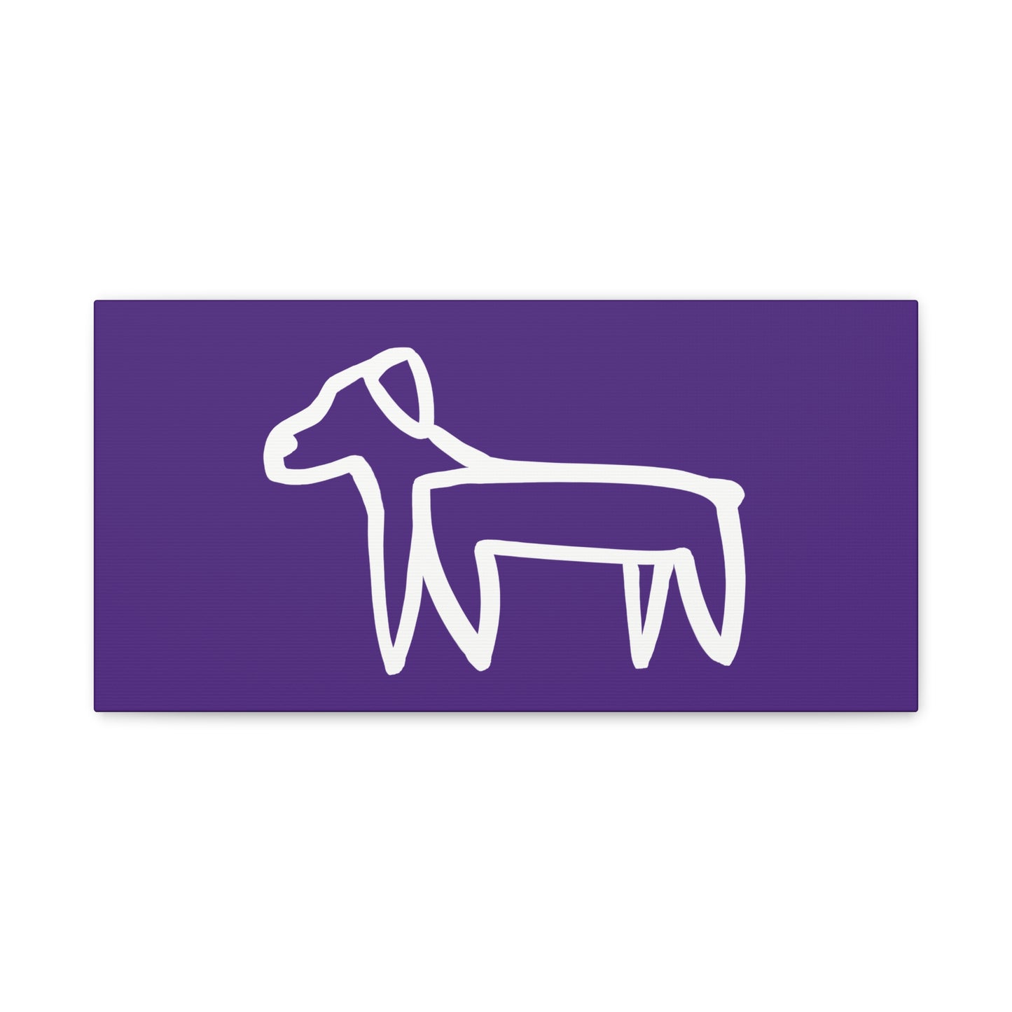 Dog Canvas Print on Purple (Transparent Style White Dog) - Dog Art Print