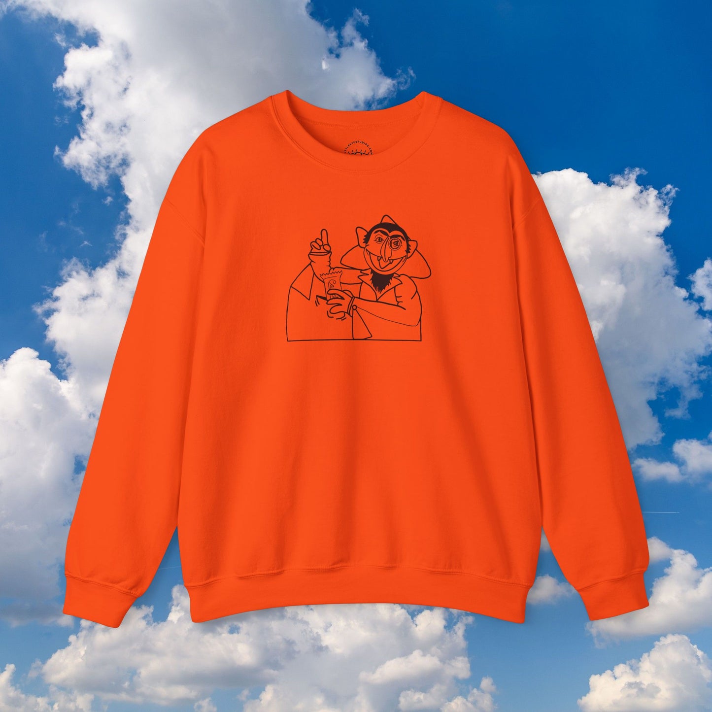 The Count Stealing Candy Outline Sweatshirt - Sesame Street The Count Parody Sweatshirt