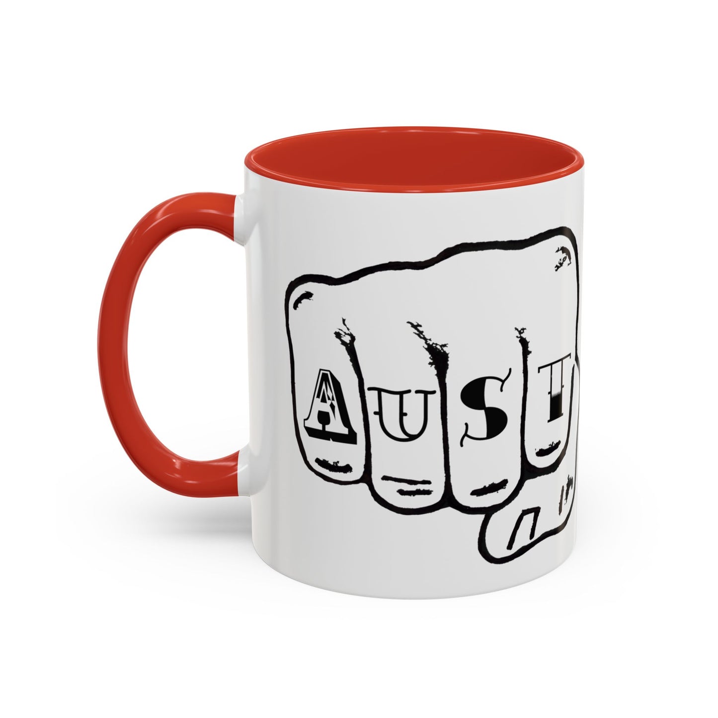 Austin Knuckle Tats Tattooed Fists Accent Mug Giant Fists Edition