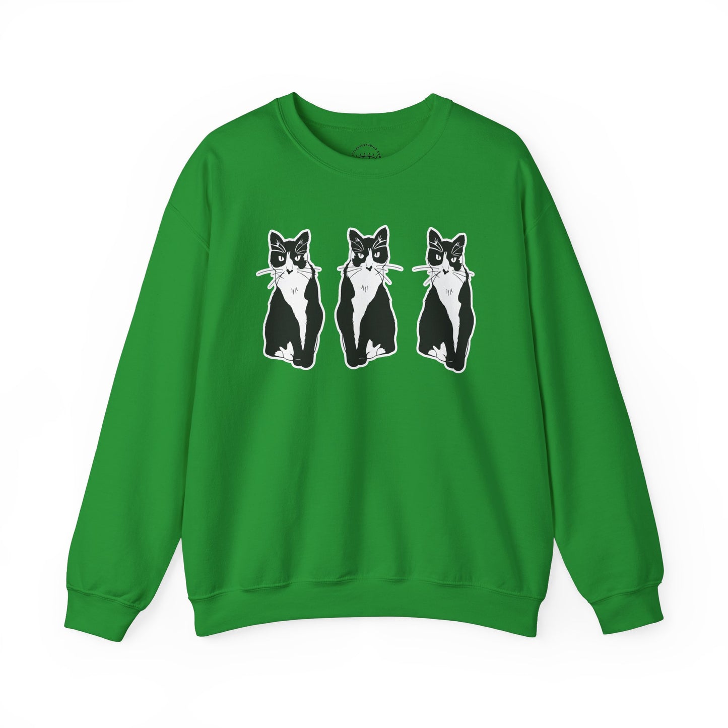 Cat x3 Sweatshirt (Sticker Style Cat) - Cat Drawing Sweatshirt