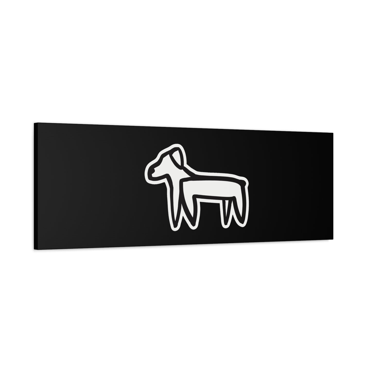 Dog Canvas Print on Black (Sticker Style Dog) - Dog Art Print
