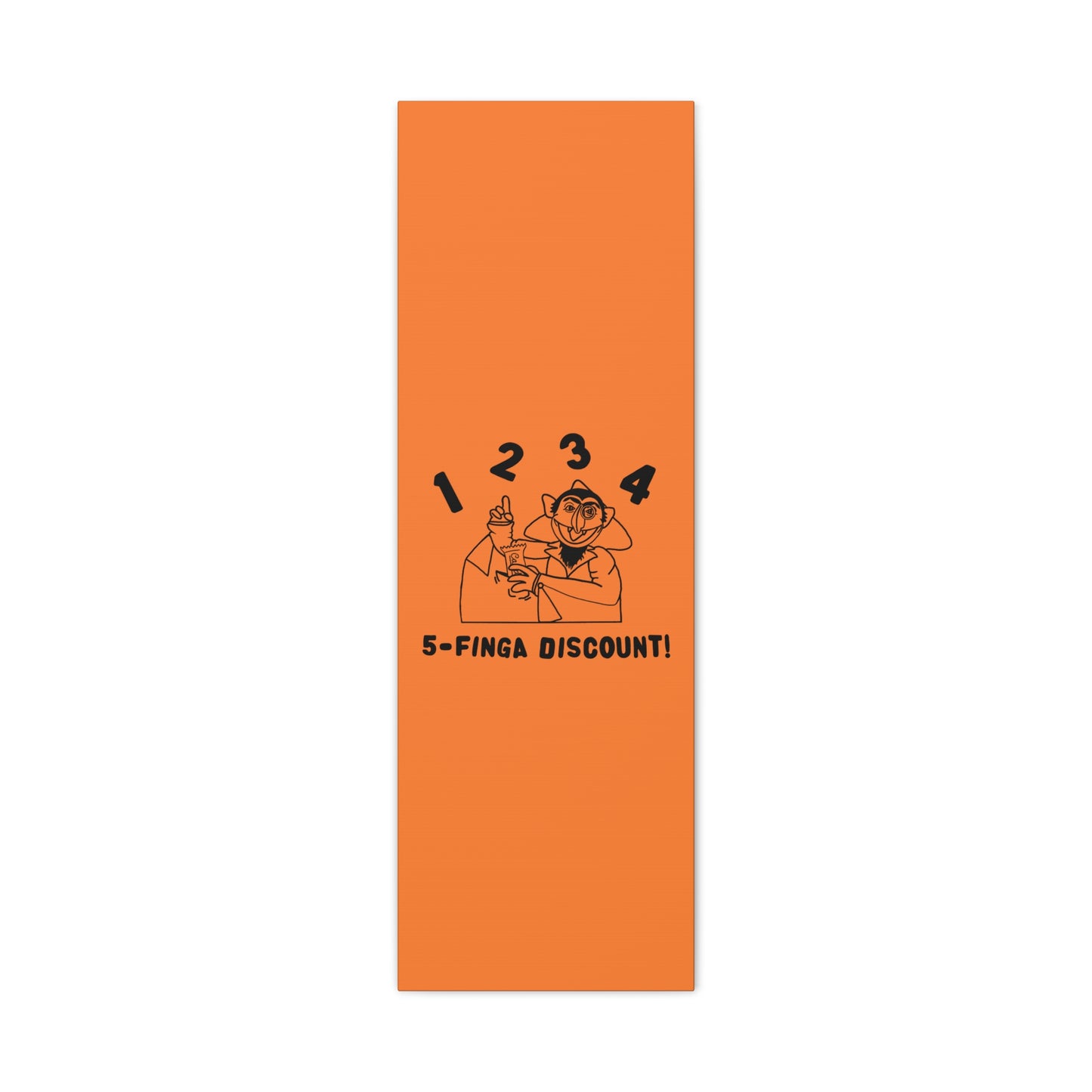 Five Finger Discount Outline Canvas Print Light Orange - Sesame Street The Count Parody Art Print