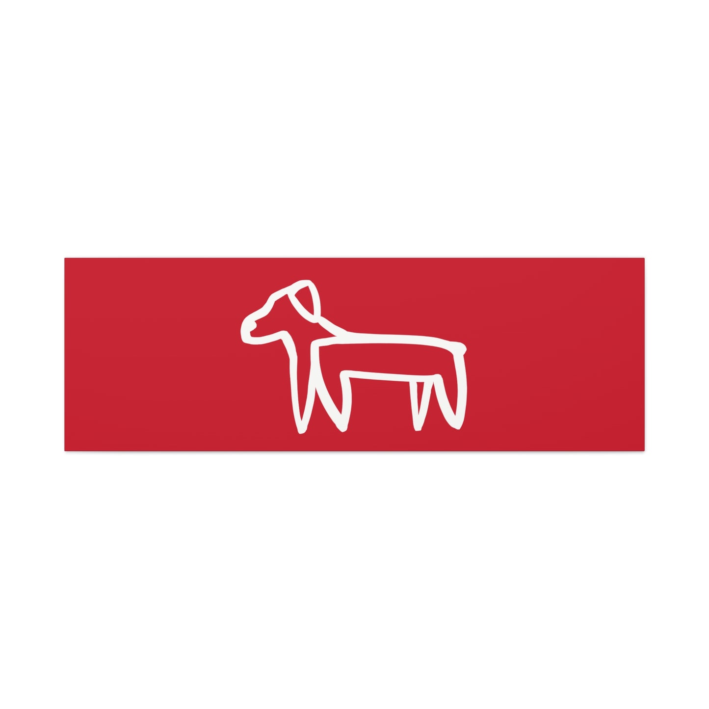 Dog Canvas Print on Red (Transparent Style White Dog) - Dog Art Print