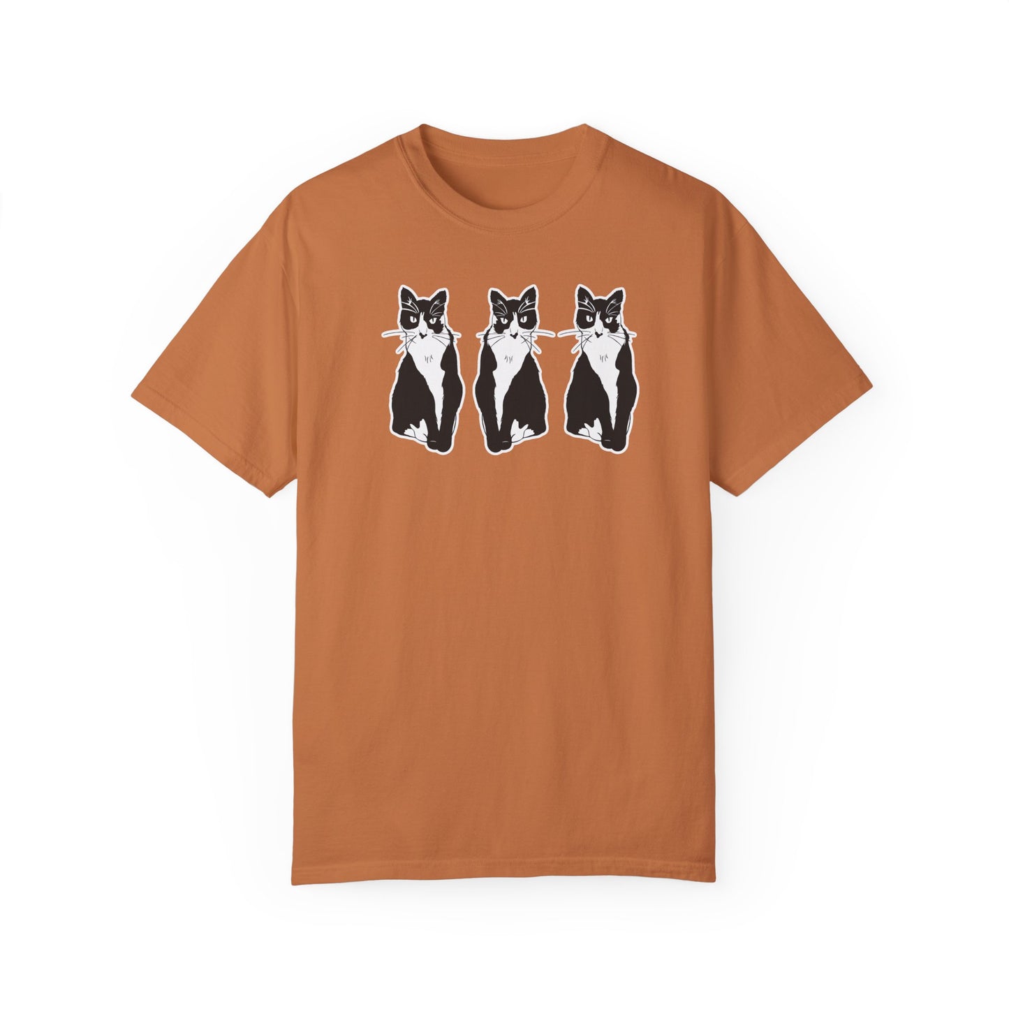 Cat x3 Tee (Sticker Style Cat) - Cat Drawing Shirt