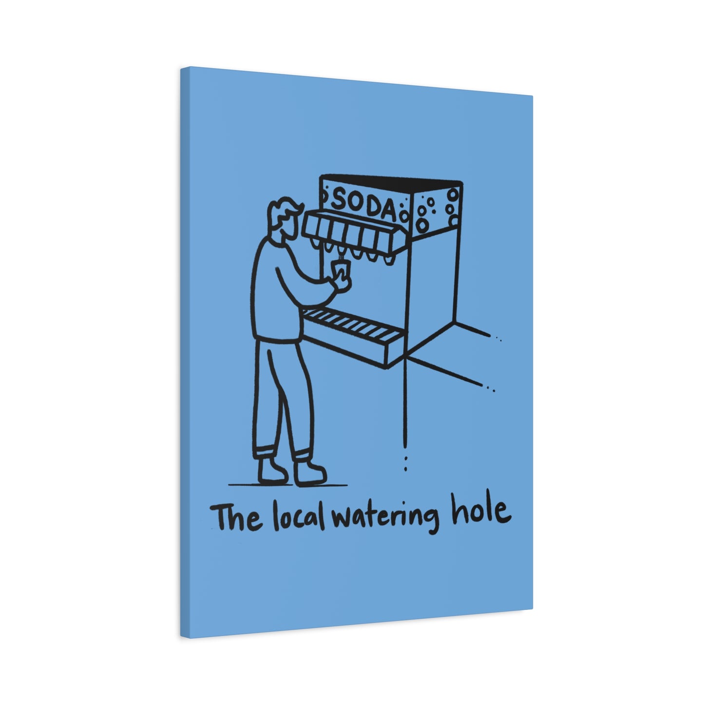 Local Watering Hole Canvas Print - Blue