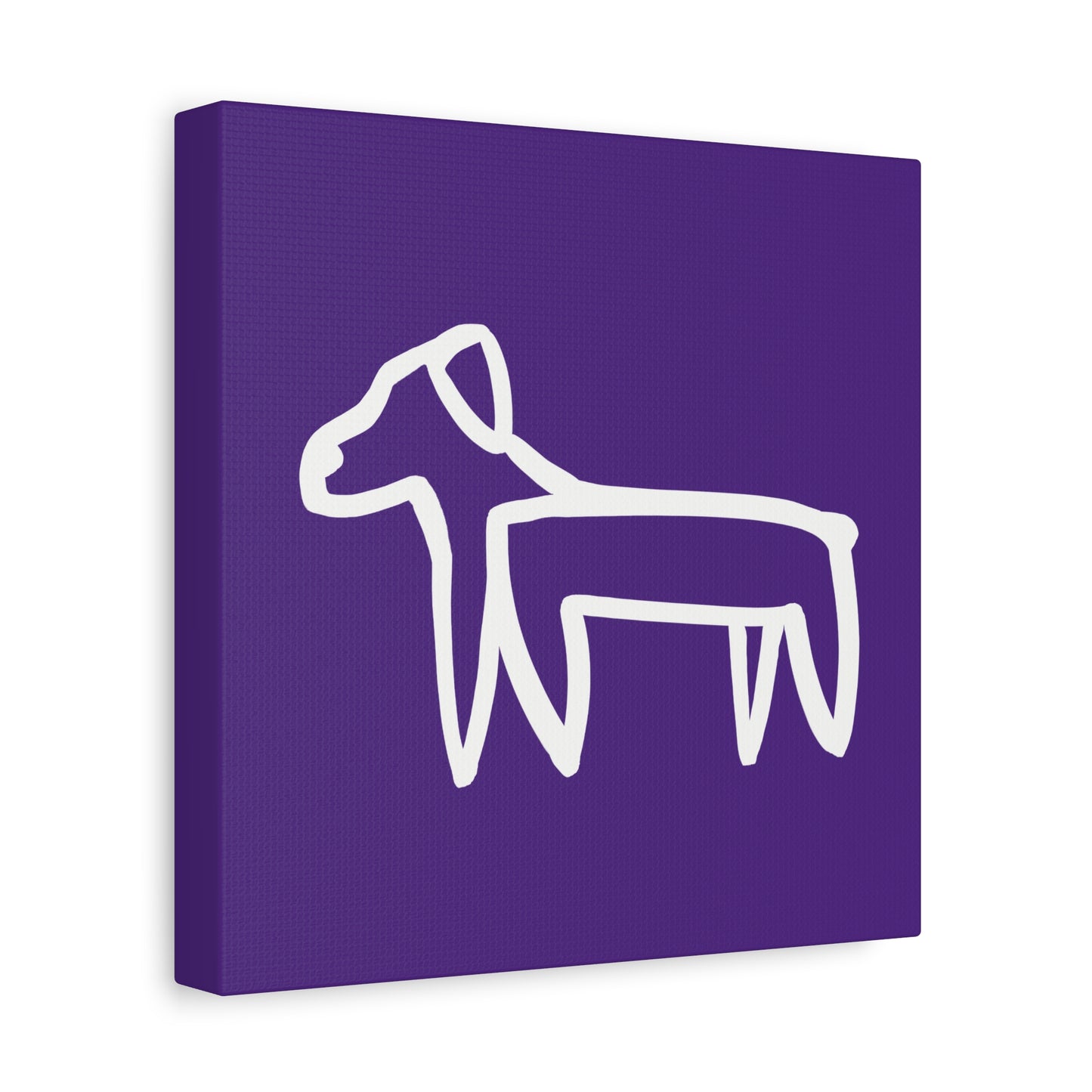 Dog Canvas Print on Purple (Transparent Style White Dog) - Dog Art Print