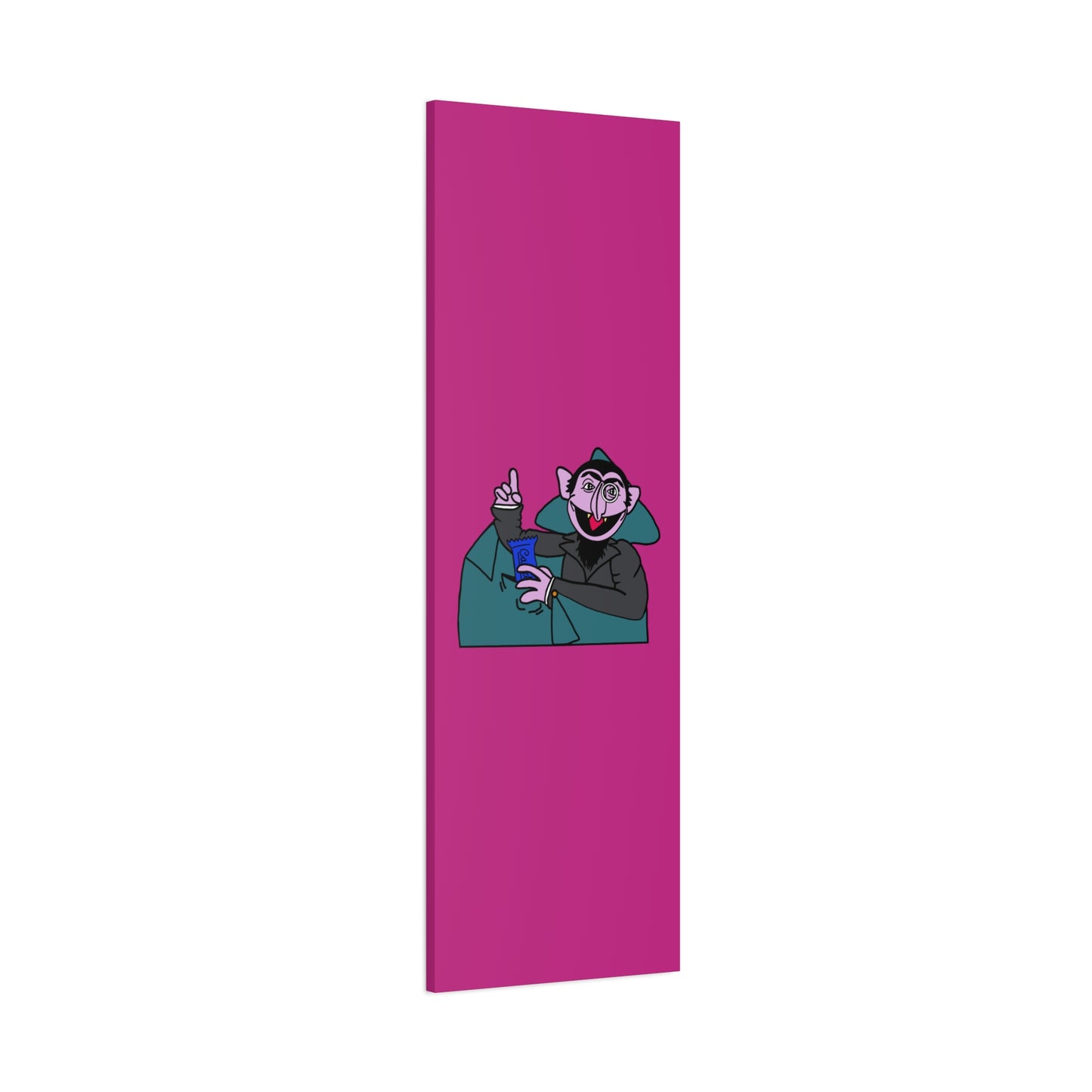 The Count Stealing Candy Canvas Print Pink - Sesame Street The Count Parody Art