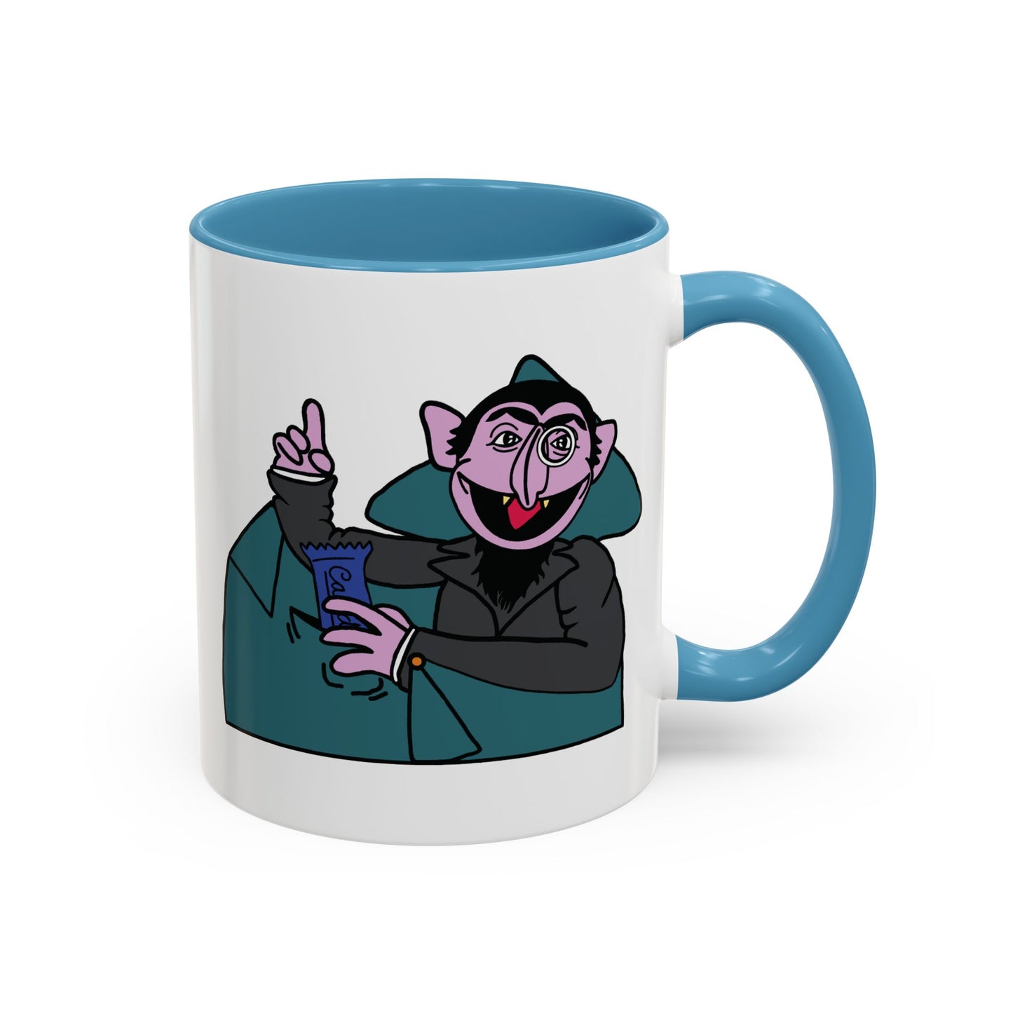 The Count Stealing Candy Accent Mug - Sesame Street The Count Parody Coffee Mug