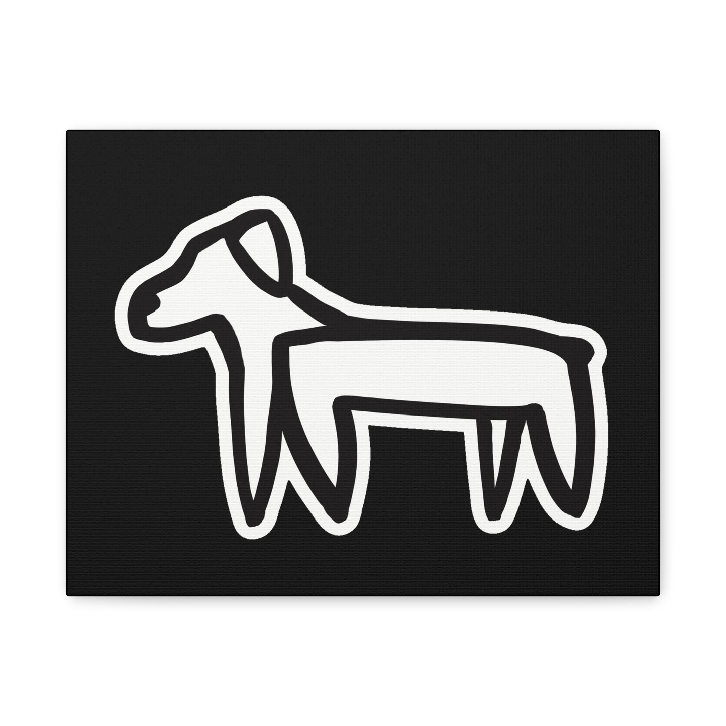 Dog Canvas Print on Black (Sticker Style Dog) - Dog Art Print