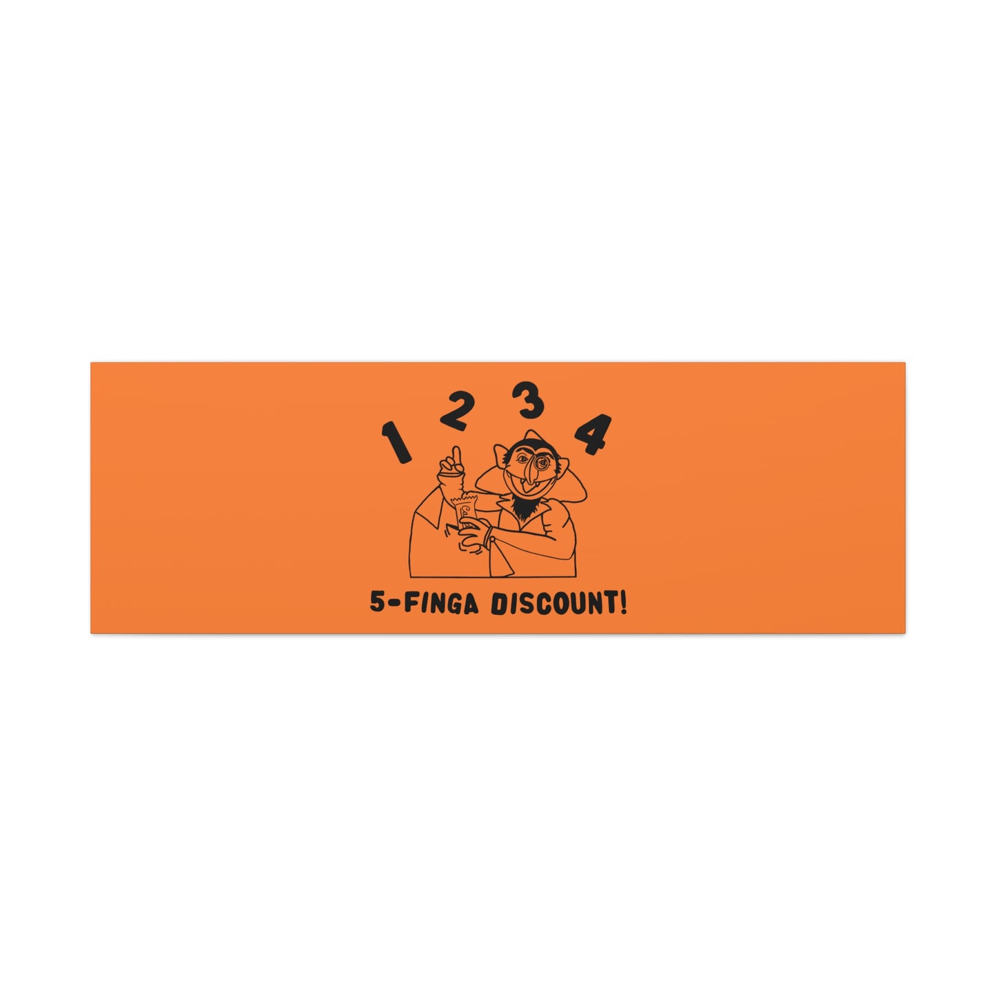 Five Finger Discount Outline Canvas Print Light Orange - Sesame Street The Count Parody Art Print