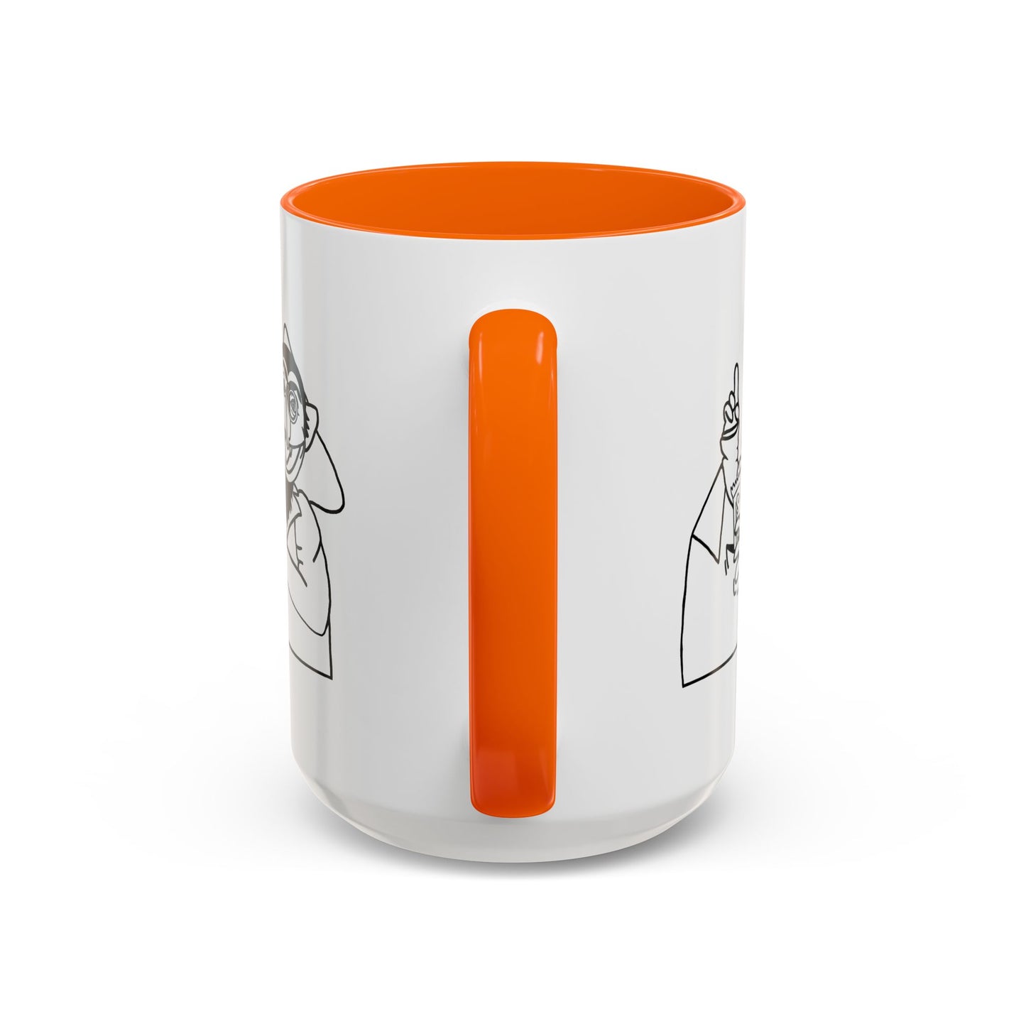The Count Stealing Candy Outline Accent Mug - Sesame Street The Count Parody Coffee Mug