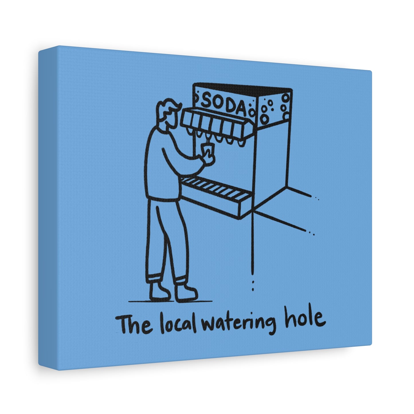 Local Watering Hole Canvas Print - Blue