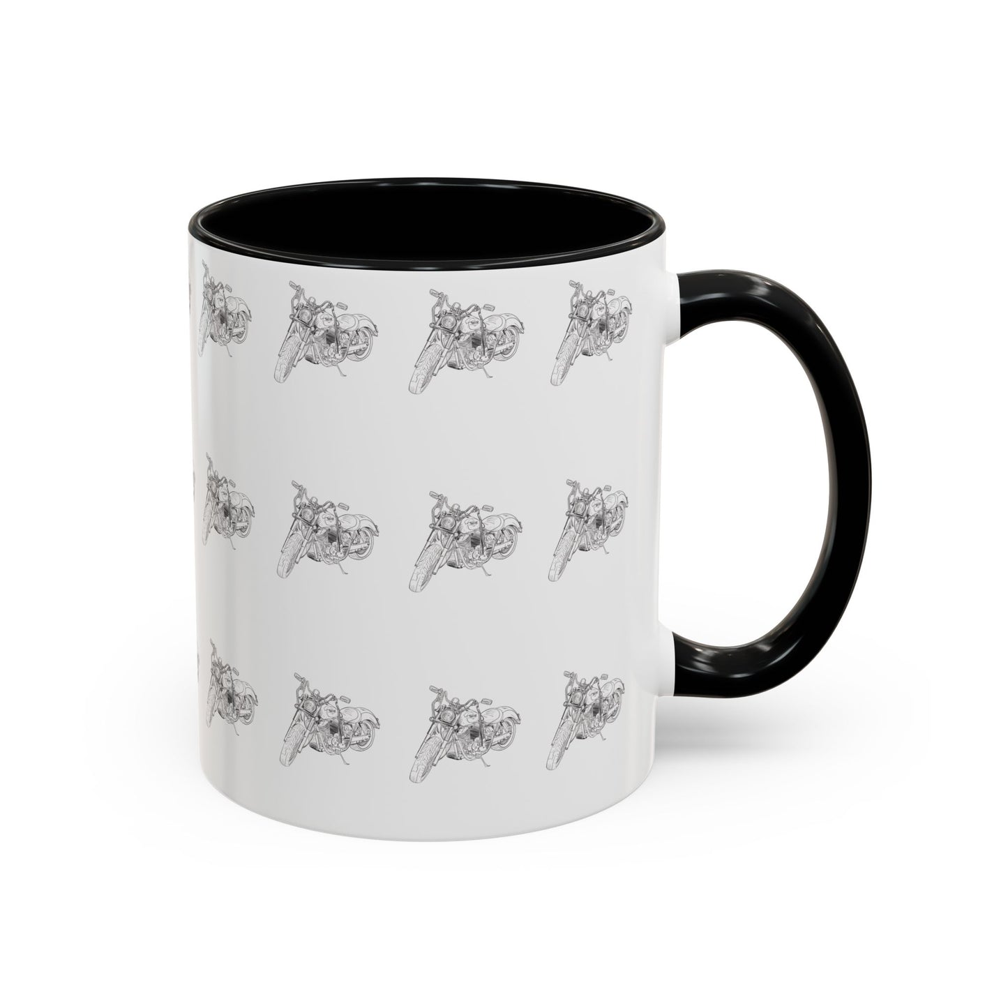Motorcycle Pattern Coffee Mug - Harley Drawing Mug