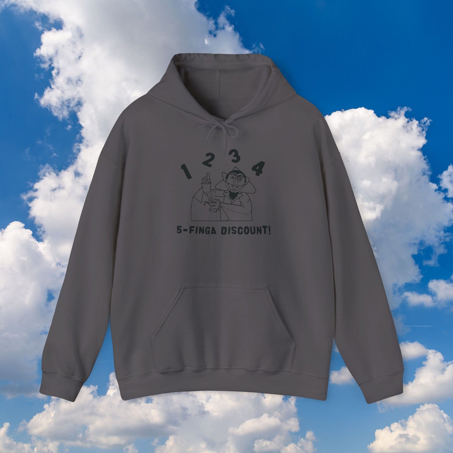 Five Finger Discount Outline Hoodie - Sesame Street The Count Parody Hooded Sweatshirt