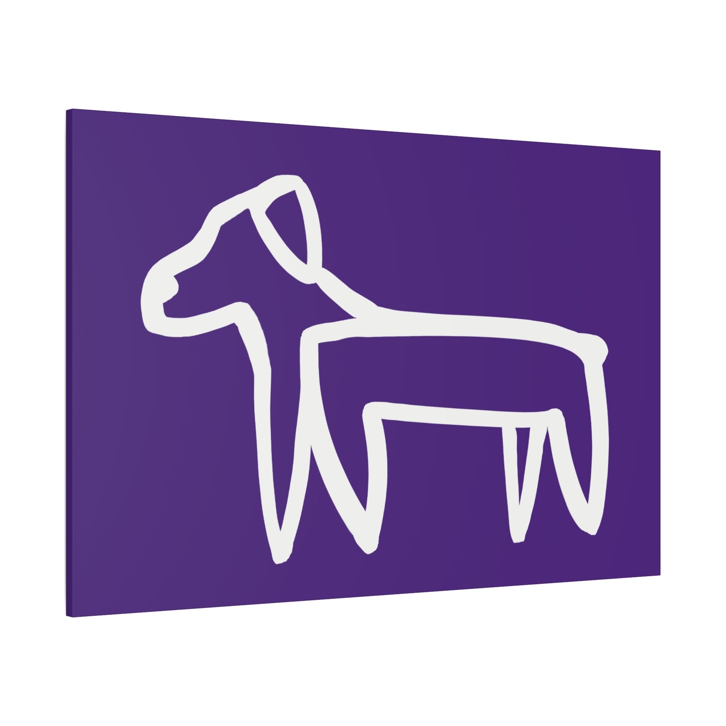 Dog Canvas Print on Purple (Transparent Style White Dog) - Dog Art Print