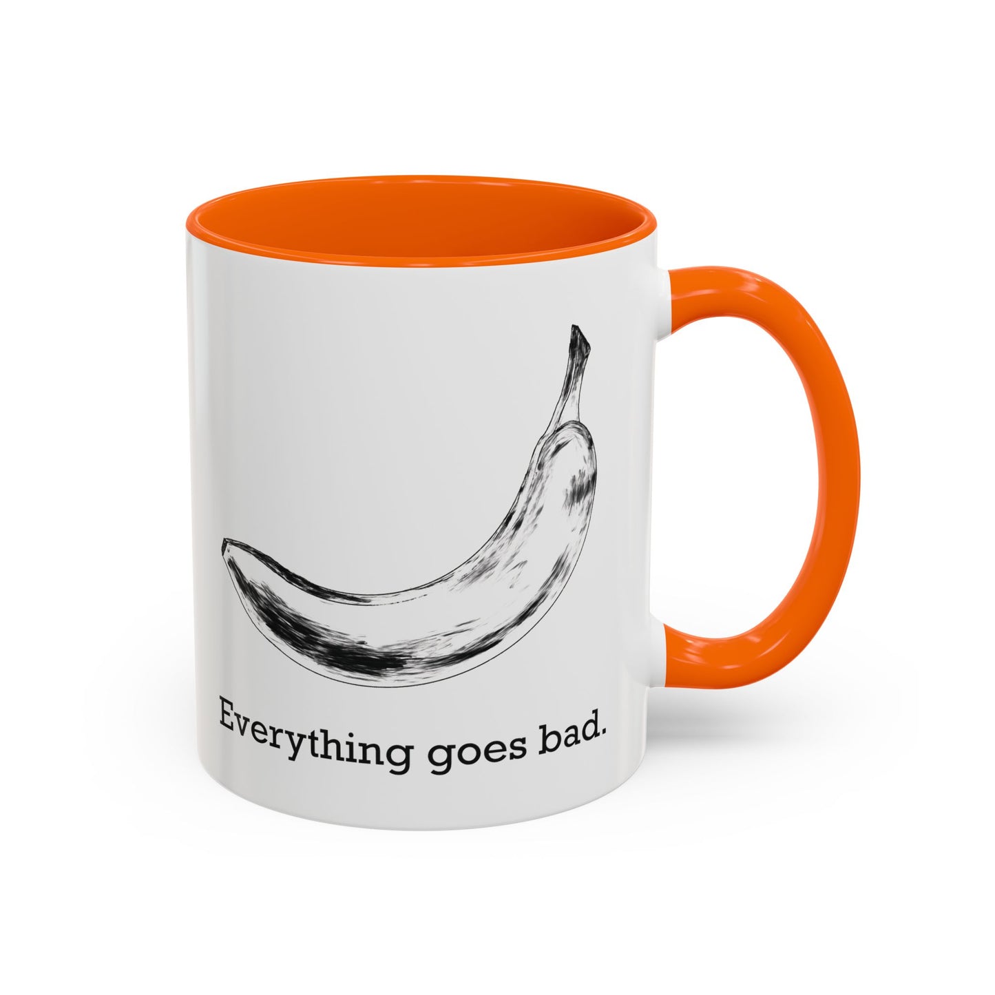 Everything Goes Bad Rotting Banana B&W Accent Mug