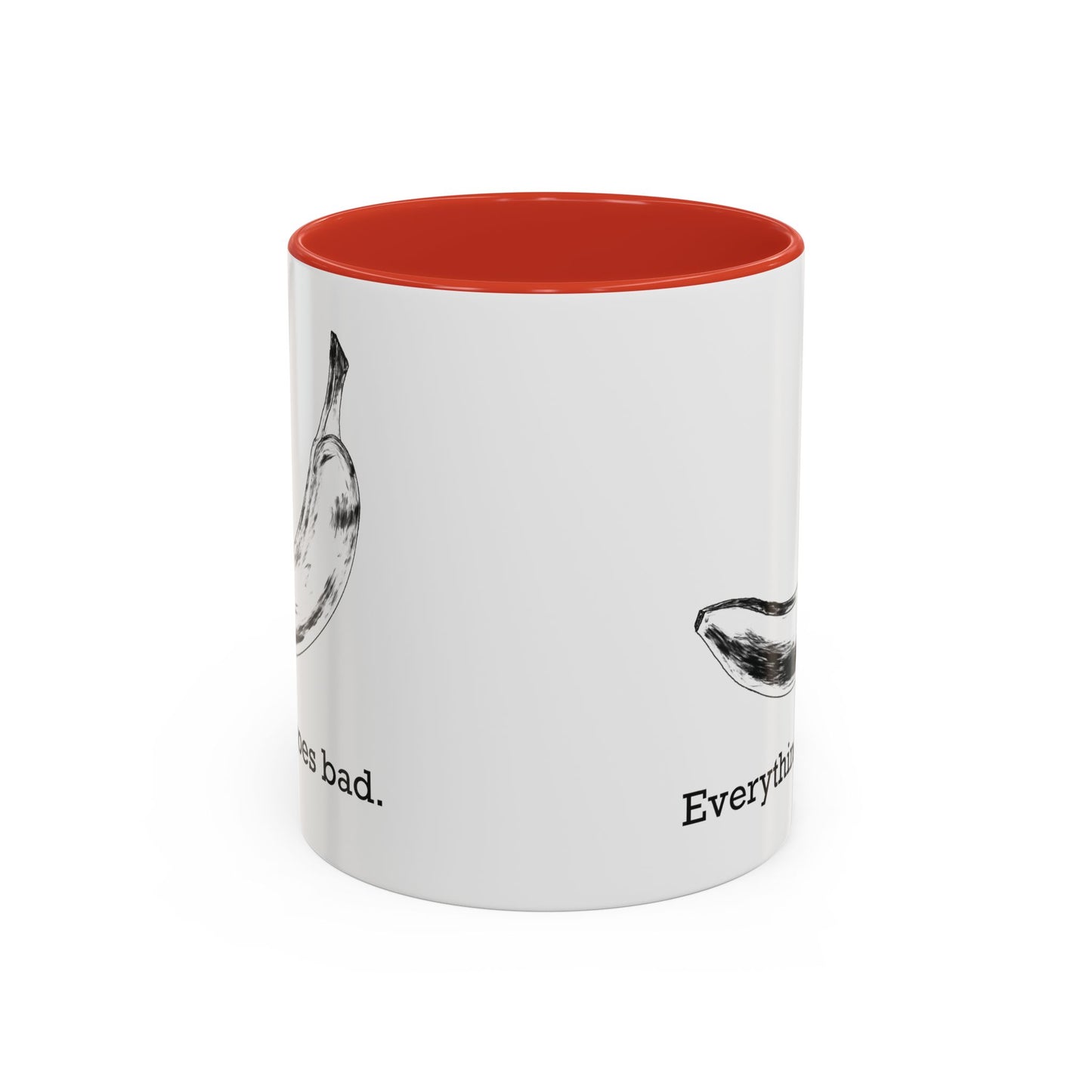 Everything Goes Bad Rotting Banana B&W Accent Mug