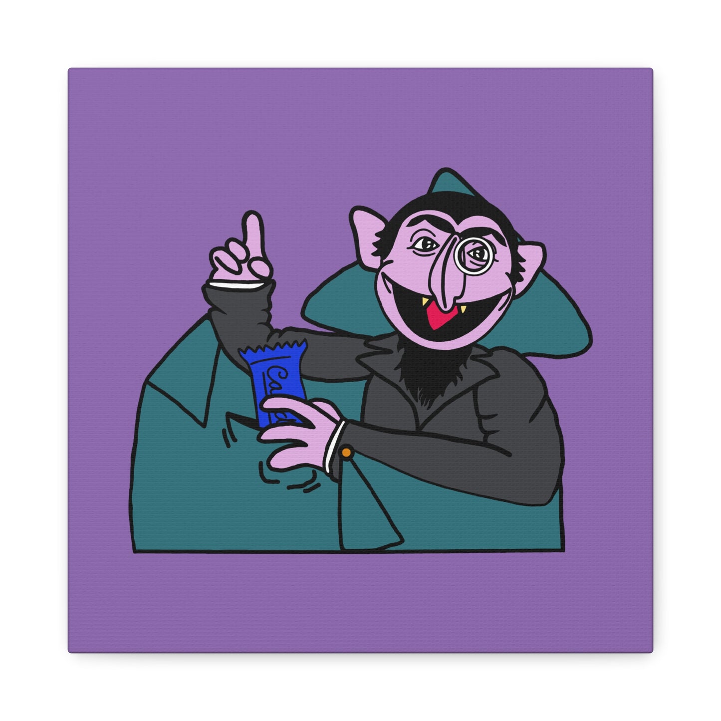 The Count Stealing Candy Canvas Print Light Purple - Sesame Street The Count Canvas Art