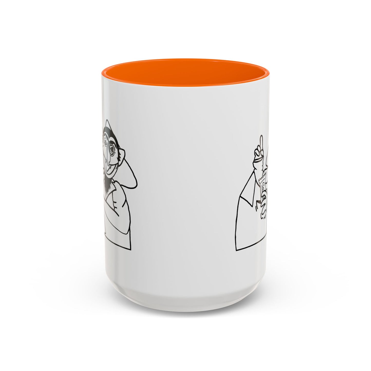 The Count Stealing Candy Outline Accent Mug - Sesame Street The Count Parody Coffee Mug