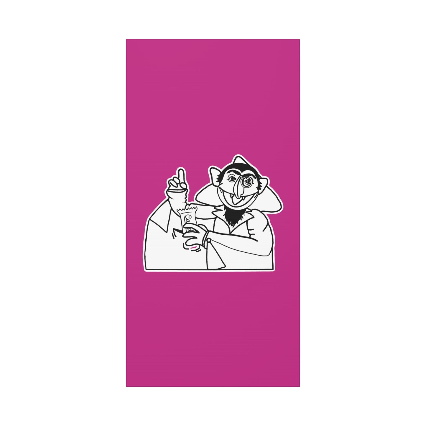 The Count Stealing Candy Outline Canvas Print Pink - Sesame Street The Count Parody Art