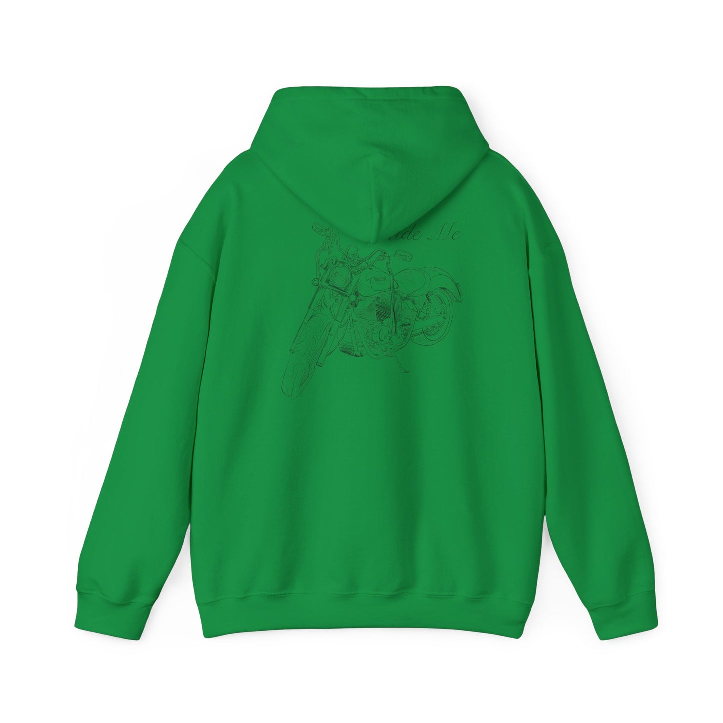 Ride Me Harley Motorcycle Drawing Hoodie Sweatshirt - Back Design