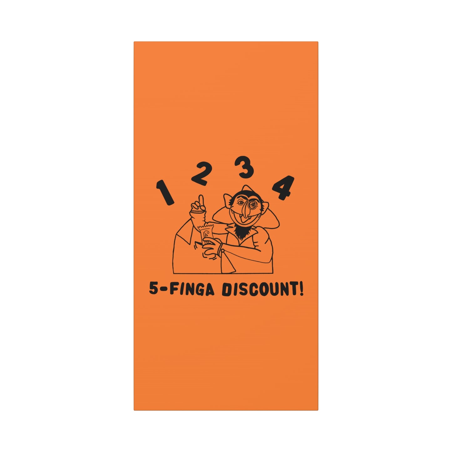 Five Finger Discount Outline Canvas Print Light Orange - Sesame Street The Count Parody Art Print