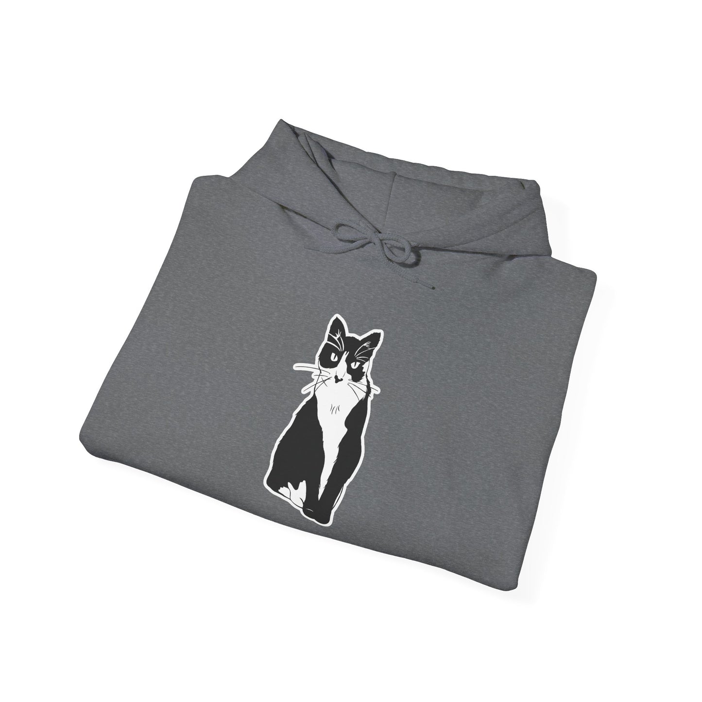 Cat Hoodie (Sticker Style Cat) - Cat Hooded Sweatshirt