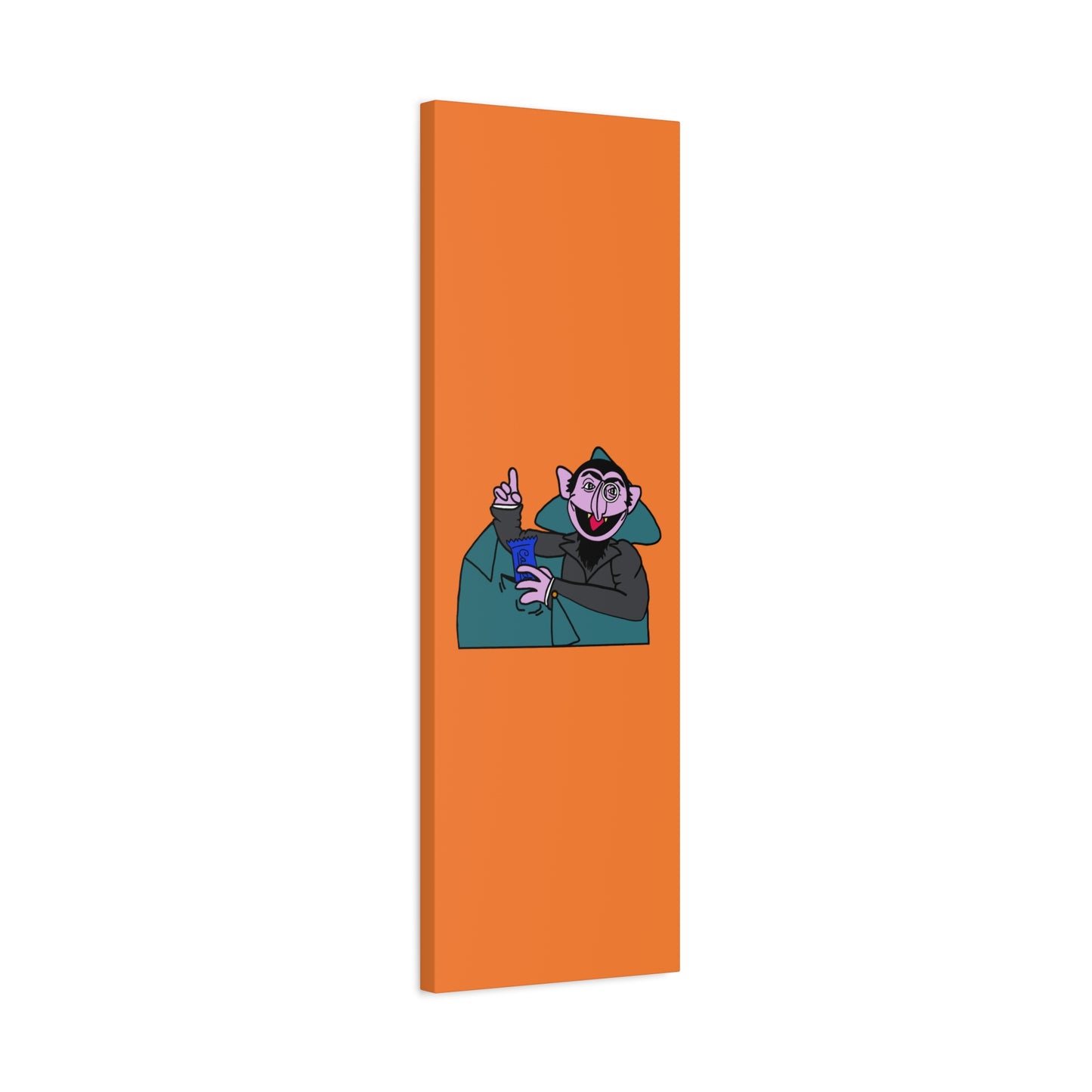 The Count Stealing Candy Canvas Print Orange - Sesame Street The Count Parody Art