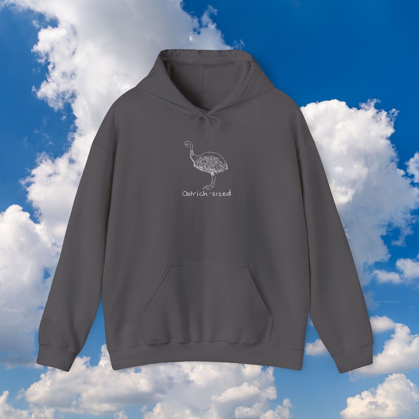 Ostrich-sized Drawing Hoodie Sweatshirt