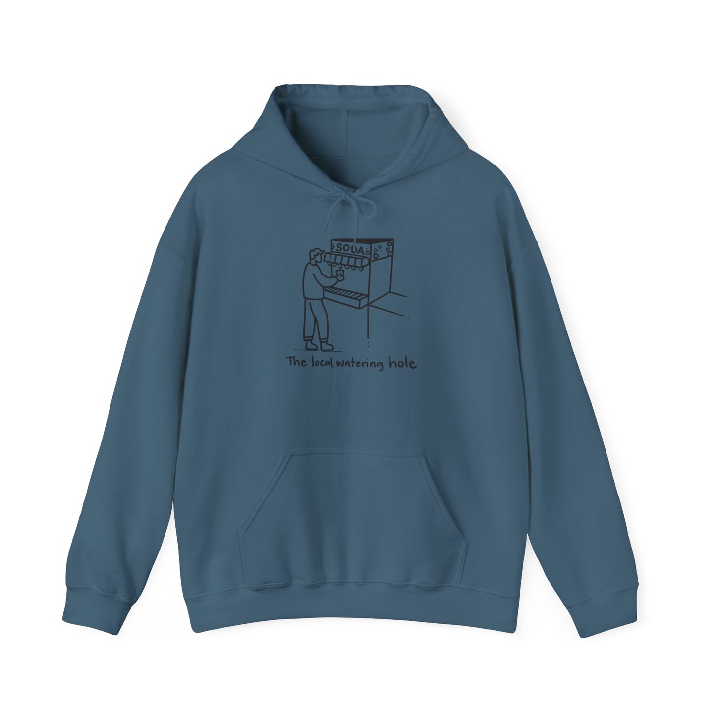 Local Watering Hole Hoodie Sweatshirt - Local Watering Hole Drawing Hooded Sweatshirt