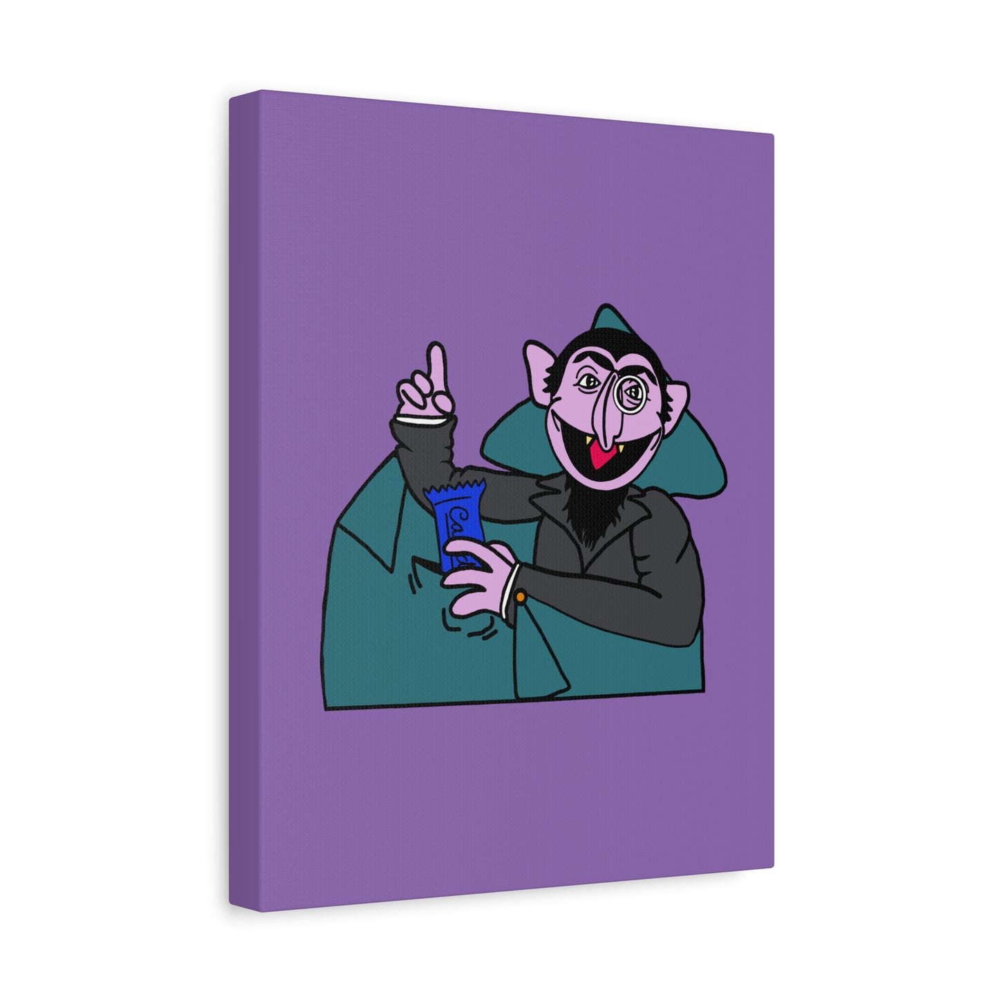 The Count Stealing Candy Canvas Print Light Purple - Sesame Street The Count Canvas Art