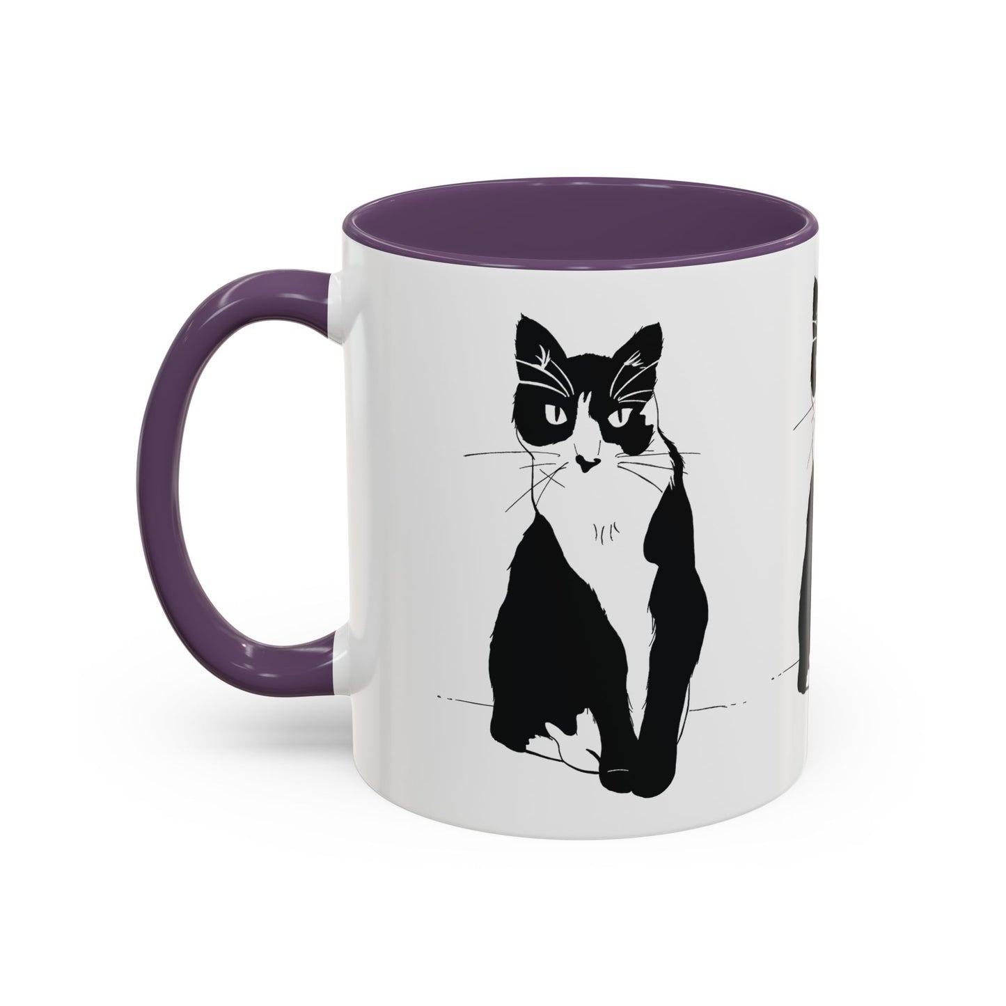 Three Cats Accent Mug (Transparent Style Cat) - Three Cats Edition Cat Mug
