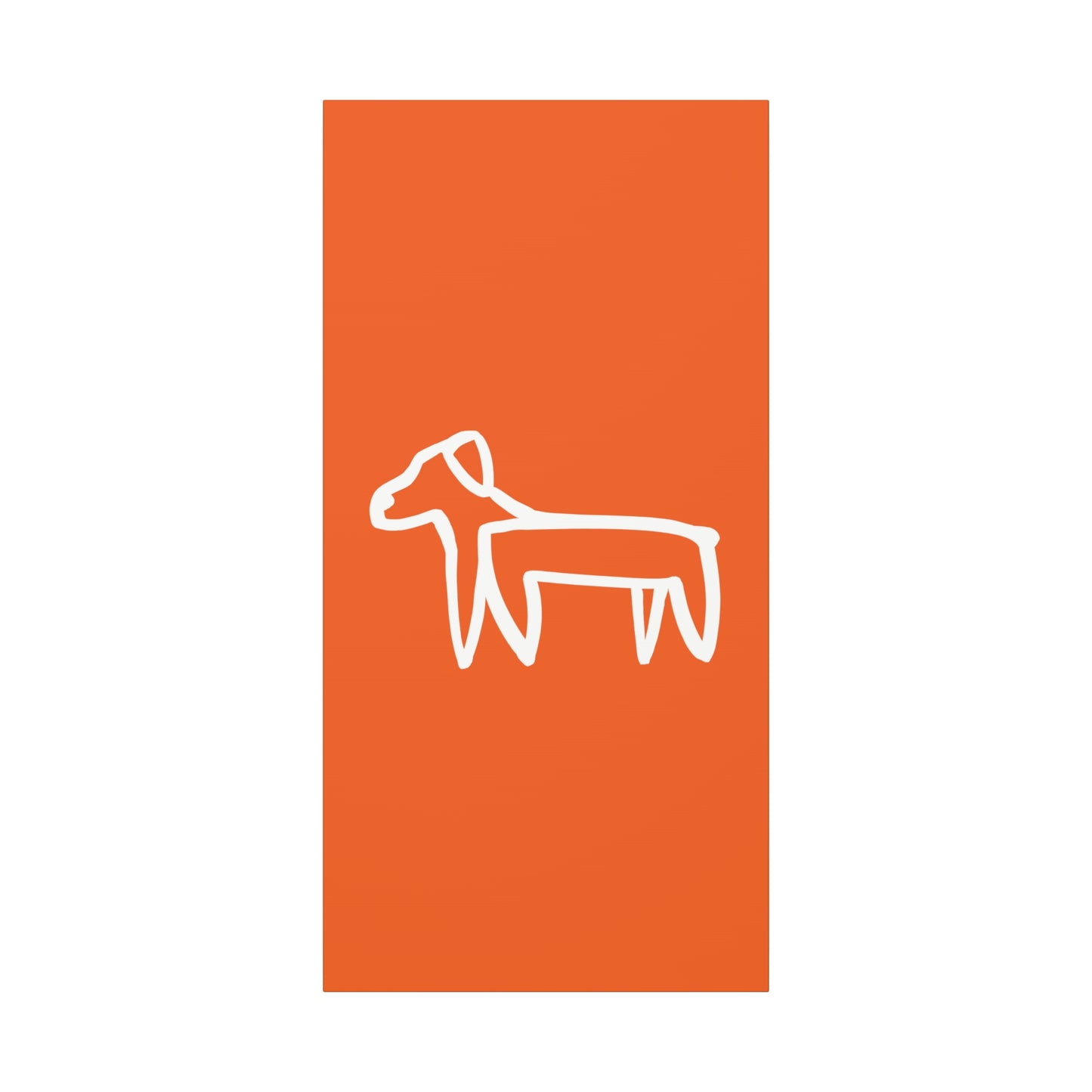 Dog Canvas Print on Orange (Transparent Style White Dog) - Dog Art Print