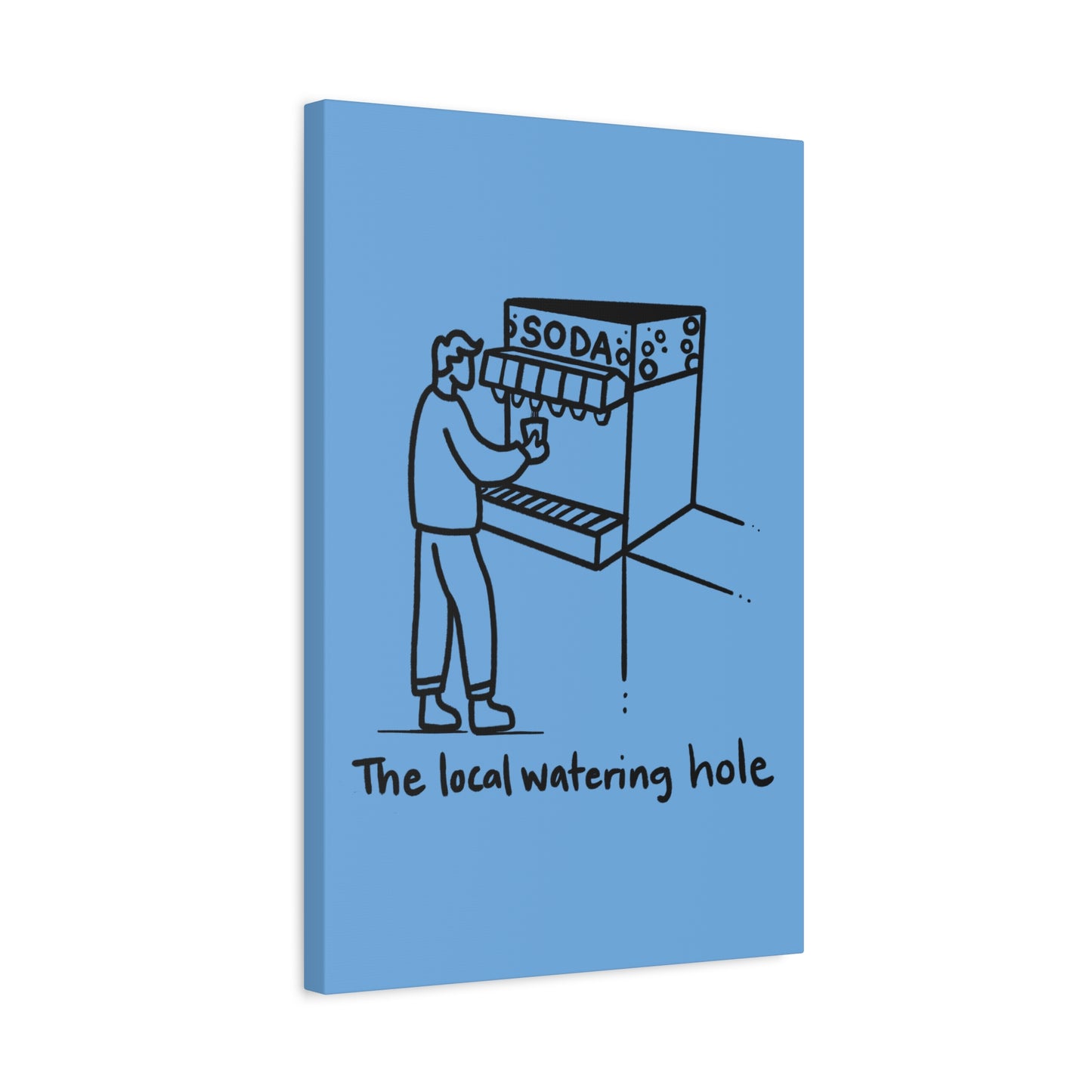 Local Watering Hole Canvas Print - Blue