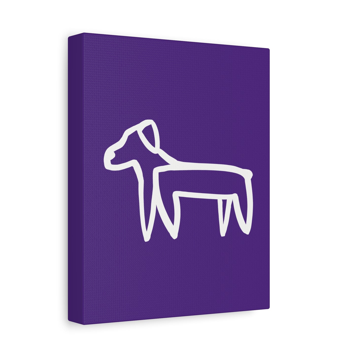 Dog Canvas Print on Purple (Transparent Style White Dog) - Dog Art Print