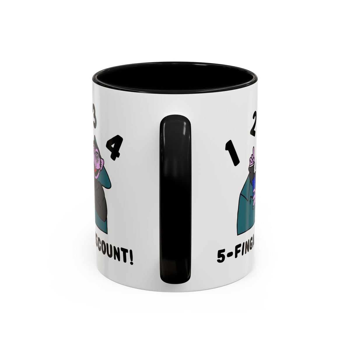 Five Finger Discount Accent Coffee Mug - Sesame Street The Count Parody Coffee Mug
